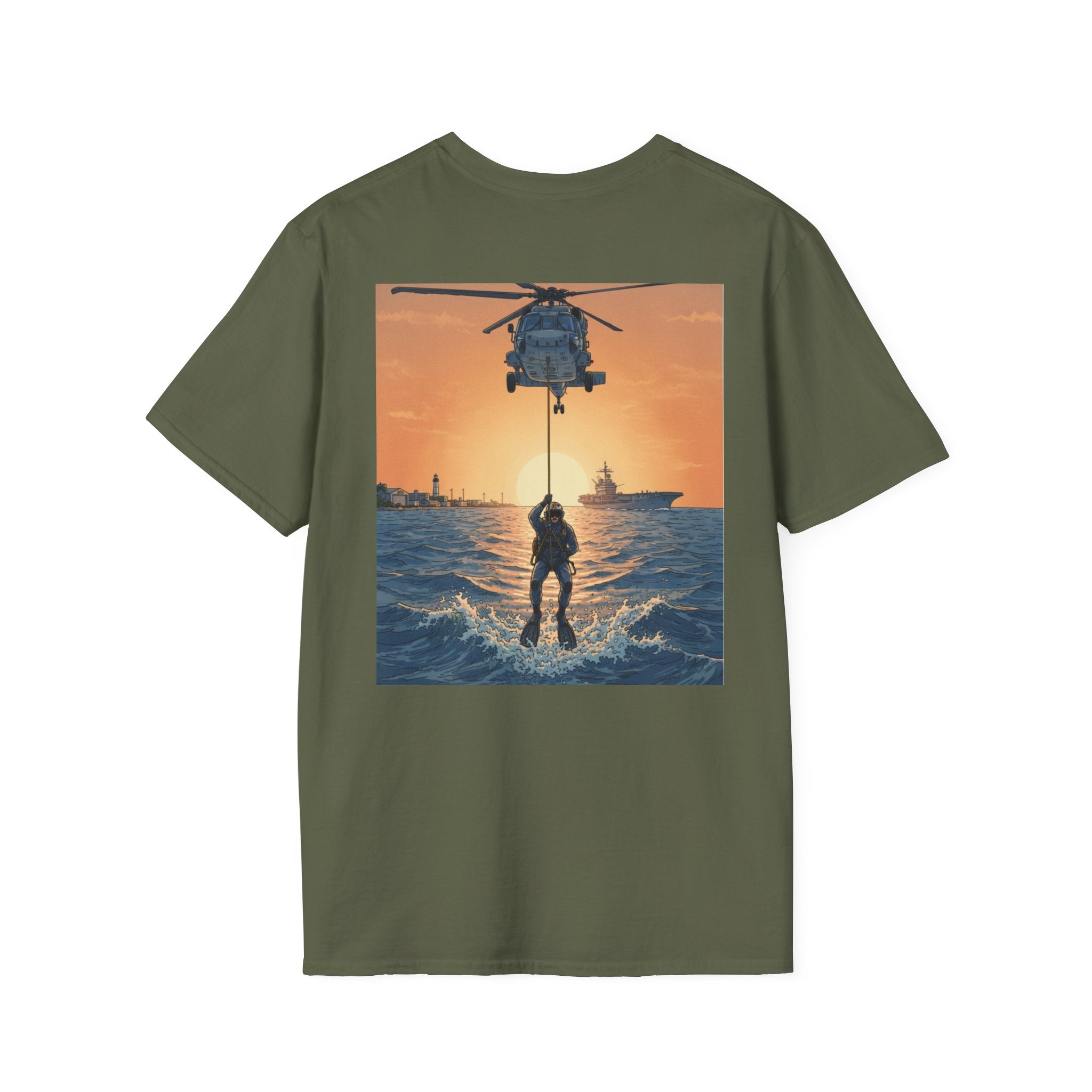 Copy of NAS Pensacola Rescue Crew T-Shirt — Navy SAR Helicopter Search & Rescue Tee