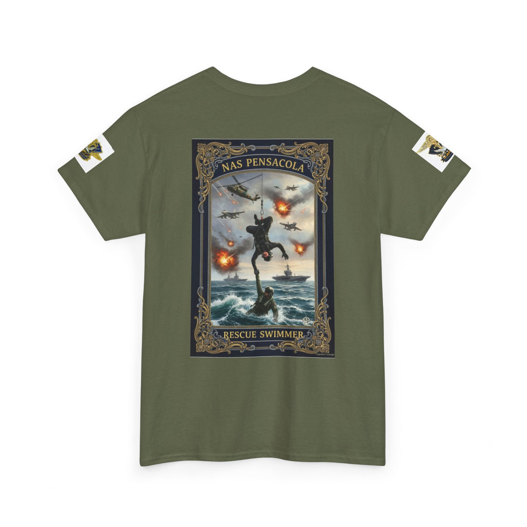 Navy Riders Club Graphic Tee — Vintage Naval Rescue Poster Shirt