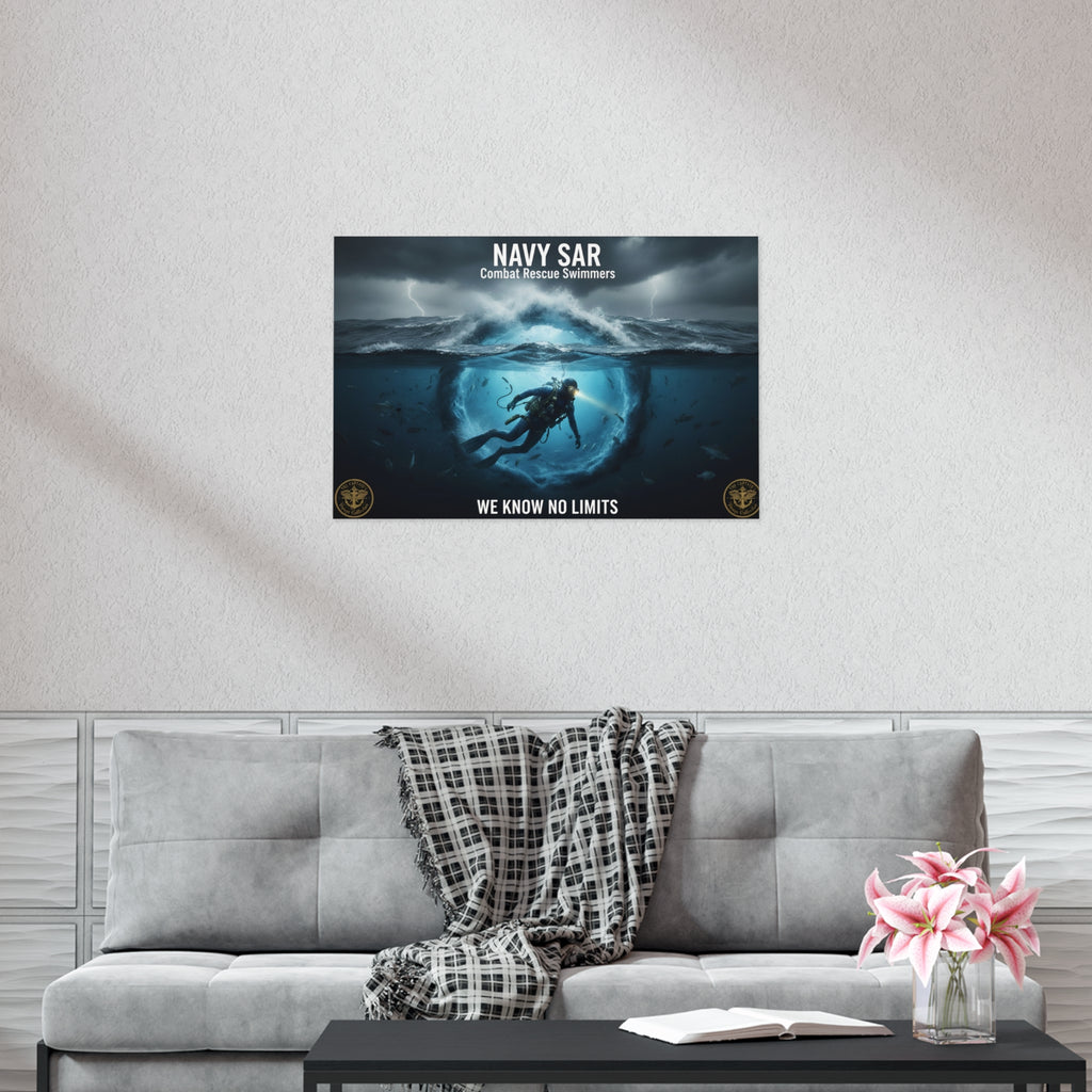 Navy SAR Combat Rescue Swimmers Poster – "We Know No Limits"