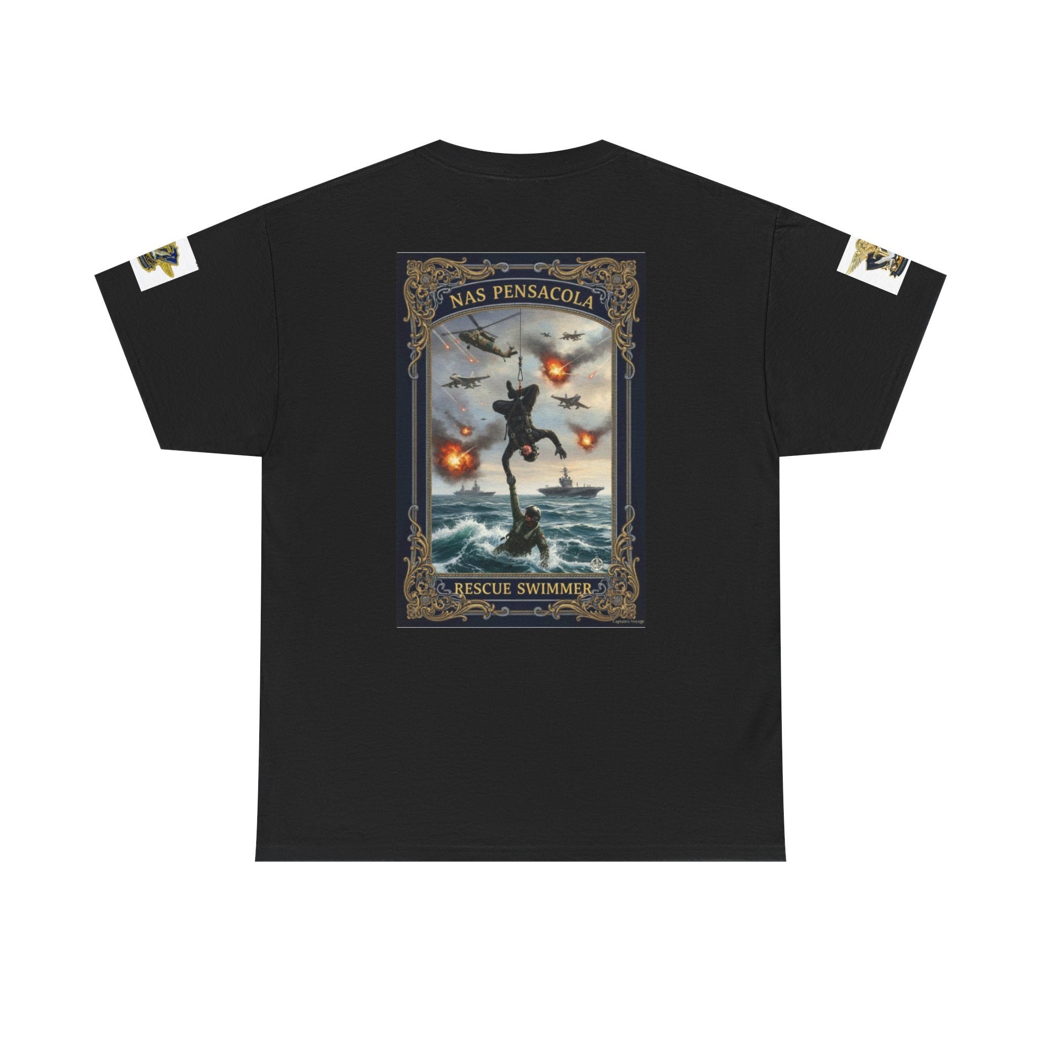 Navy Riders Club Graphic Tee — Vintage Naval Rescue Poster Shirt