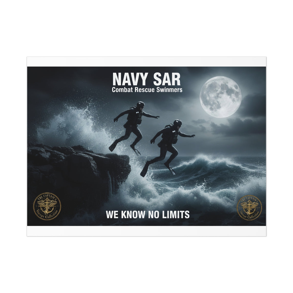 Navy SAR Combat Rescue Swimmers Poster — "We Know No Limits"