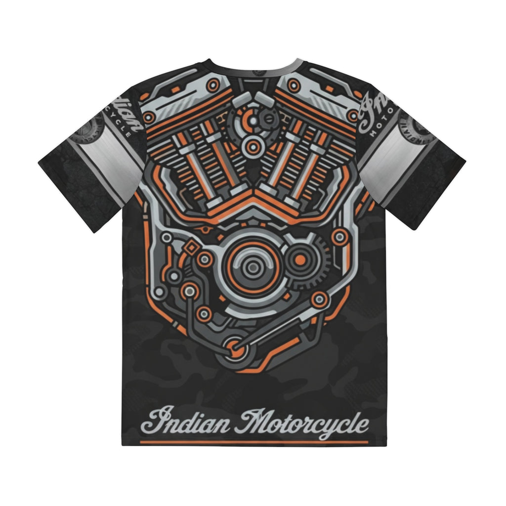 Indian Motorcycle Engine Graphic Tee — Men’s All-Over Print