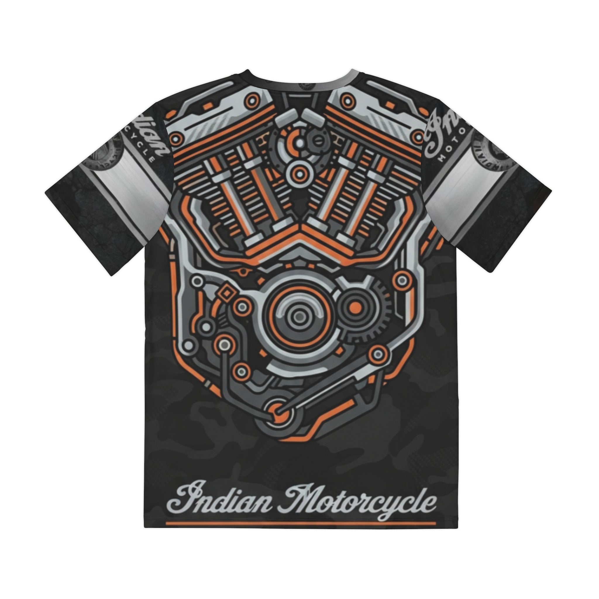 Indian Motorcycle Engine Graphic Tee — Men’s All-Over Print
