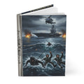Naval Rescue Hardcover Journal — Military Helicopter & Ship Sea Rescue Scene