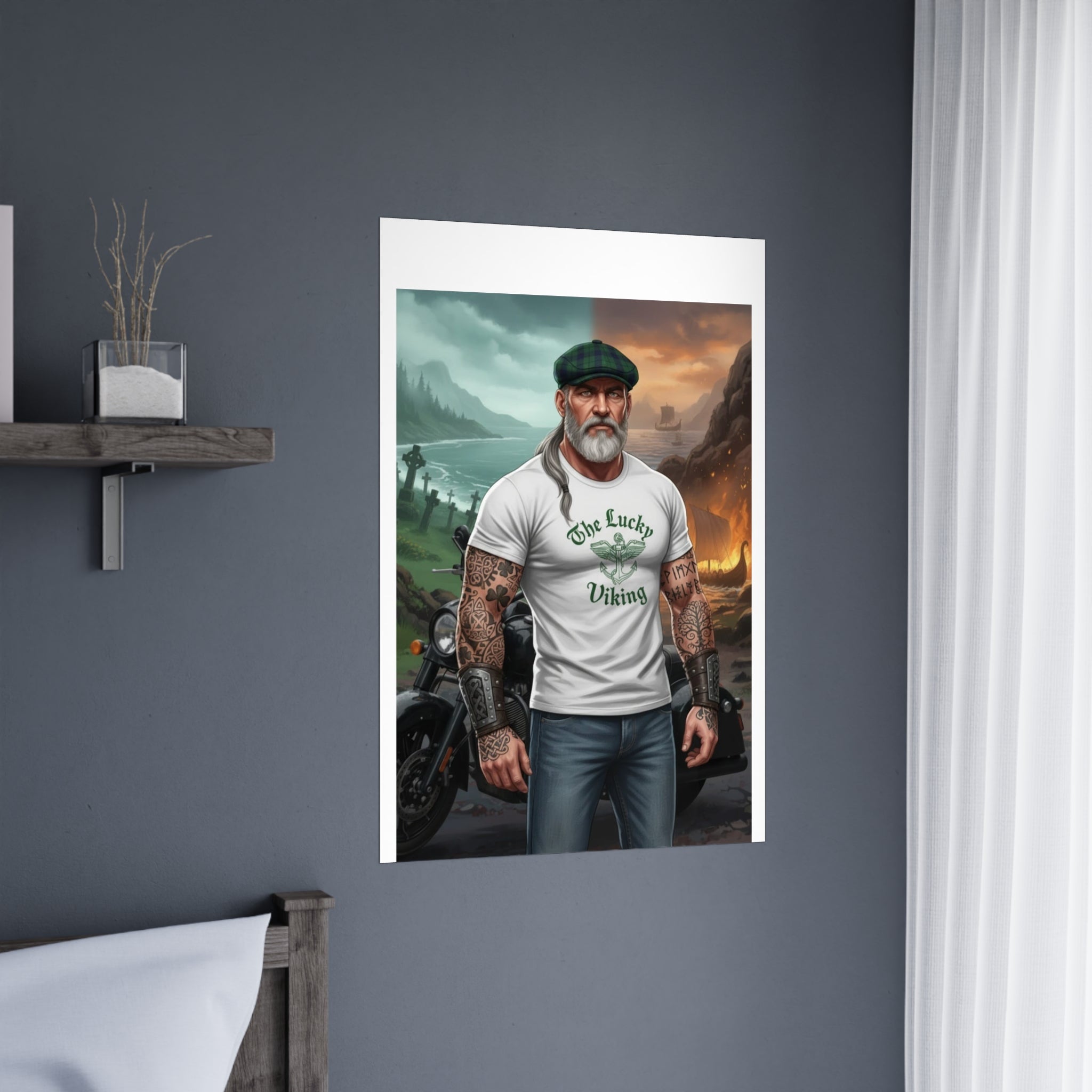Matte Poster - "The Lucky Viking" Tattooed Norse Warrior Wall Art