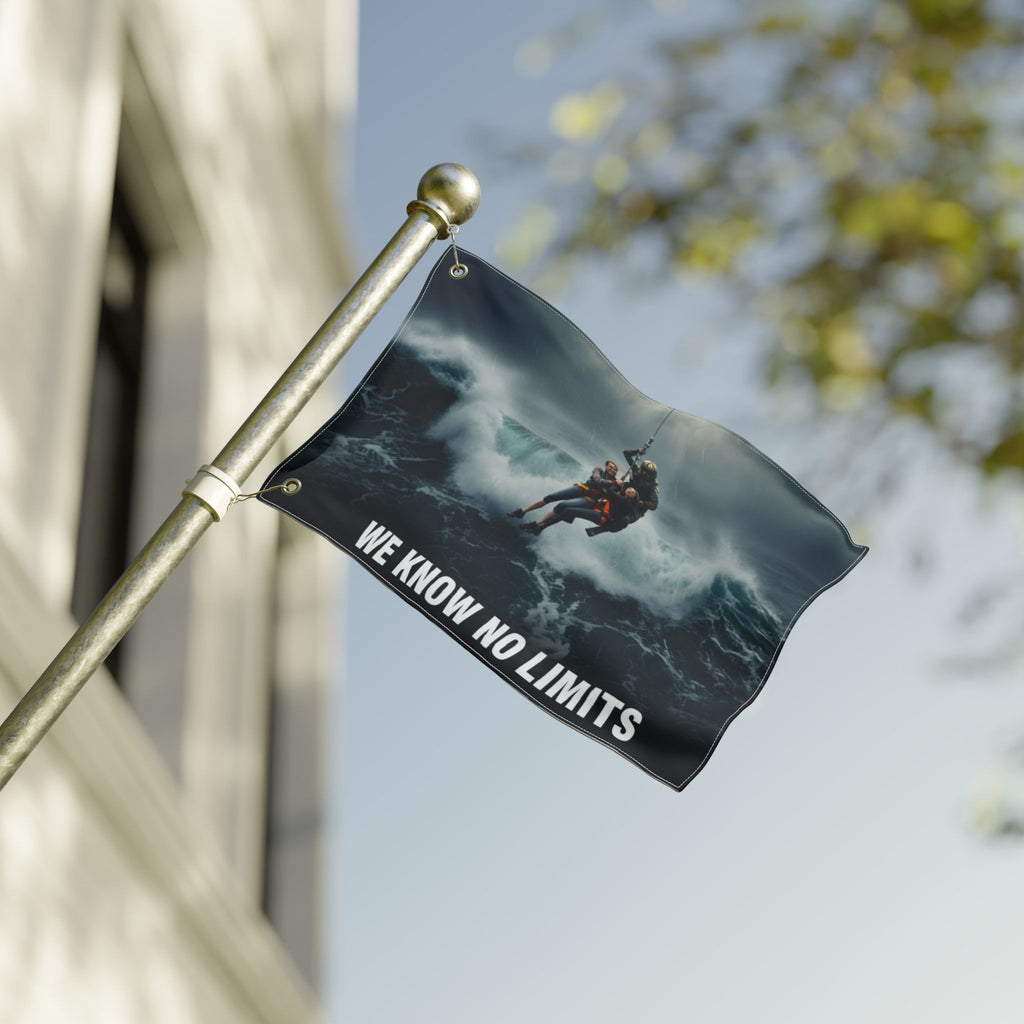 Double-Sided Flag — We Know No Limits Rescue Helicopter Design
