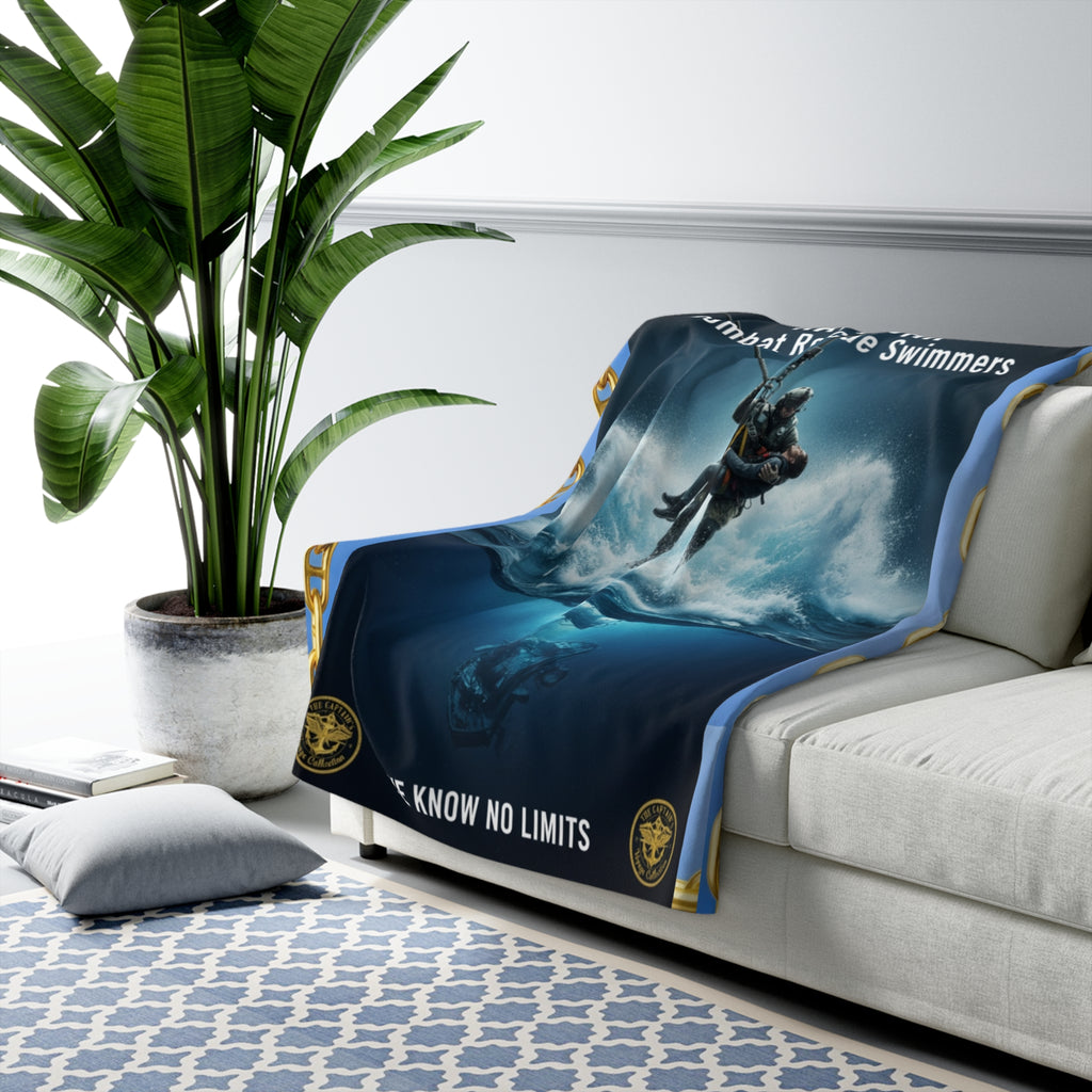 Navy SAR Combat Rescue Swimmers Sherpa Fleece Blanket – "We Know No Limits"
