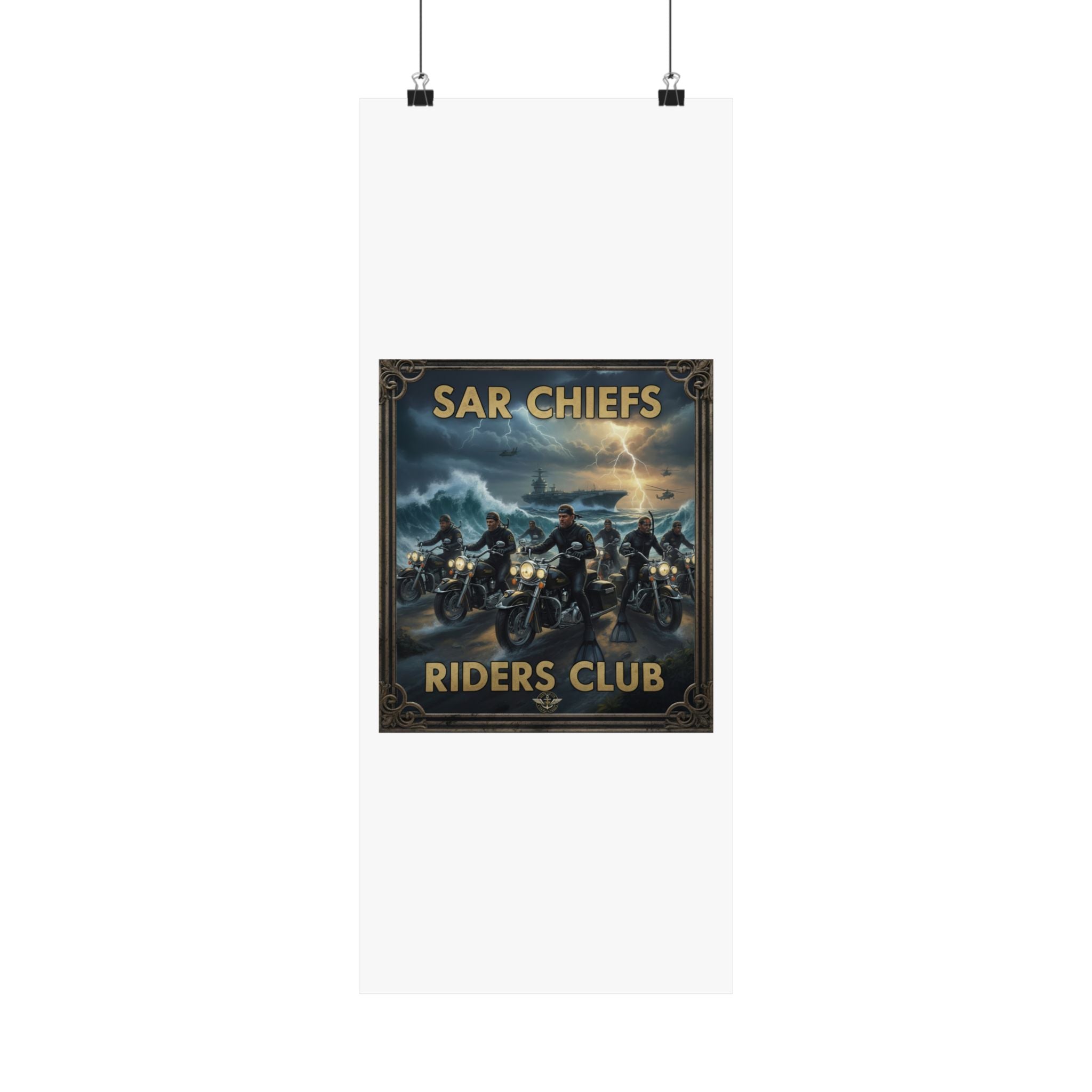 SAR Chiefs Riders Club Satin Poster – Vintage Biker Art Print (300gsm)