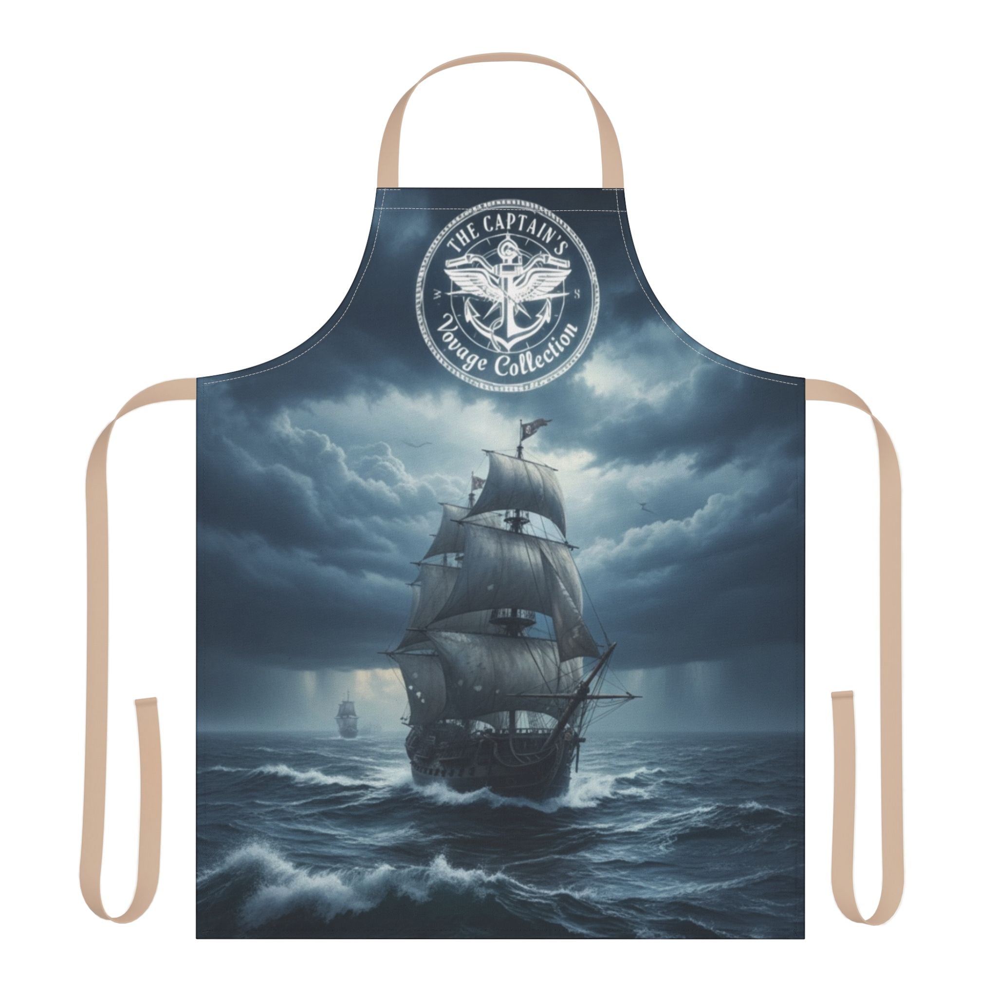 Sailing Ship Apron – Vintage 'Sea Captain' Nautical Kitchen Apron