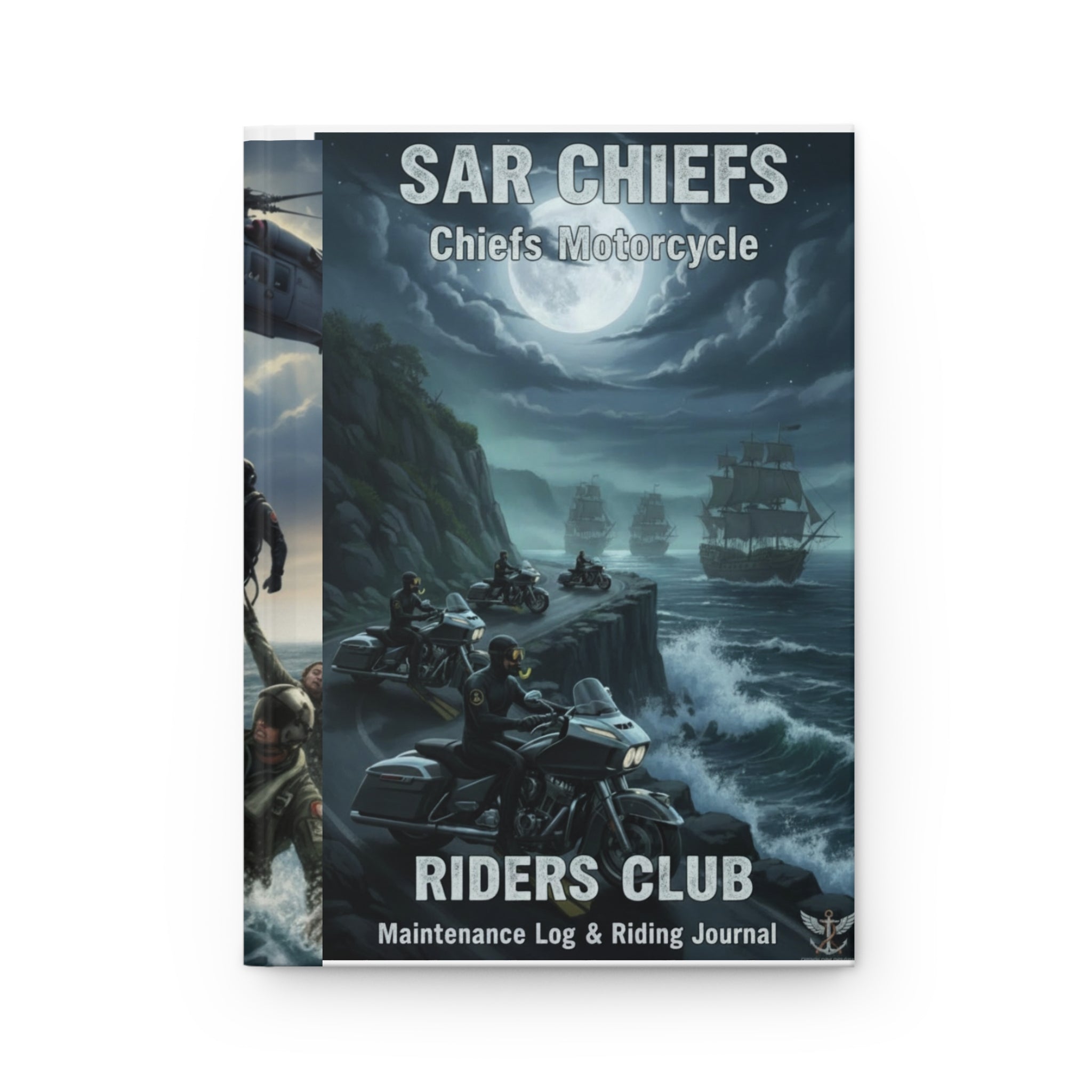Motorcycle Riders Club Hardcover Journal — "SAR CHIEFS" Maintenance & Riding Log