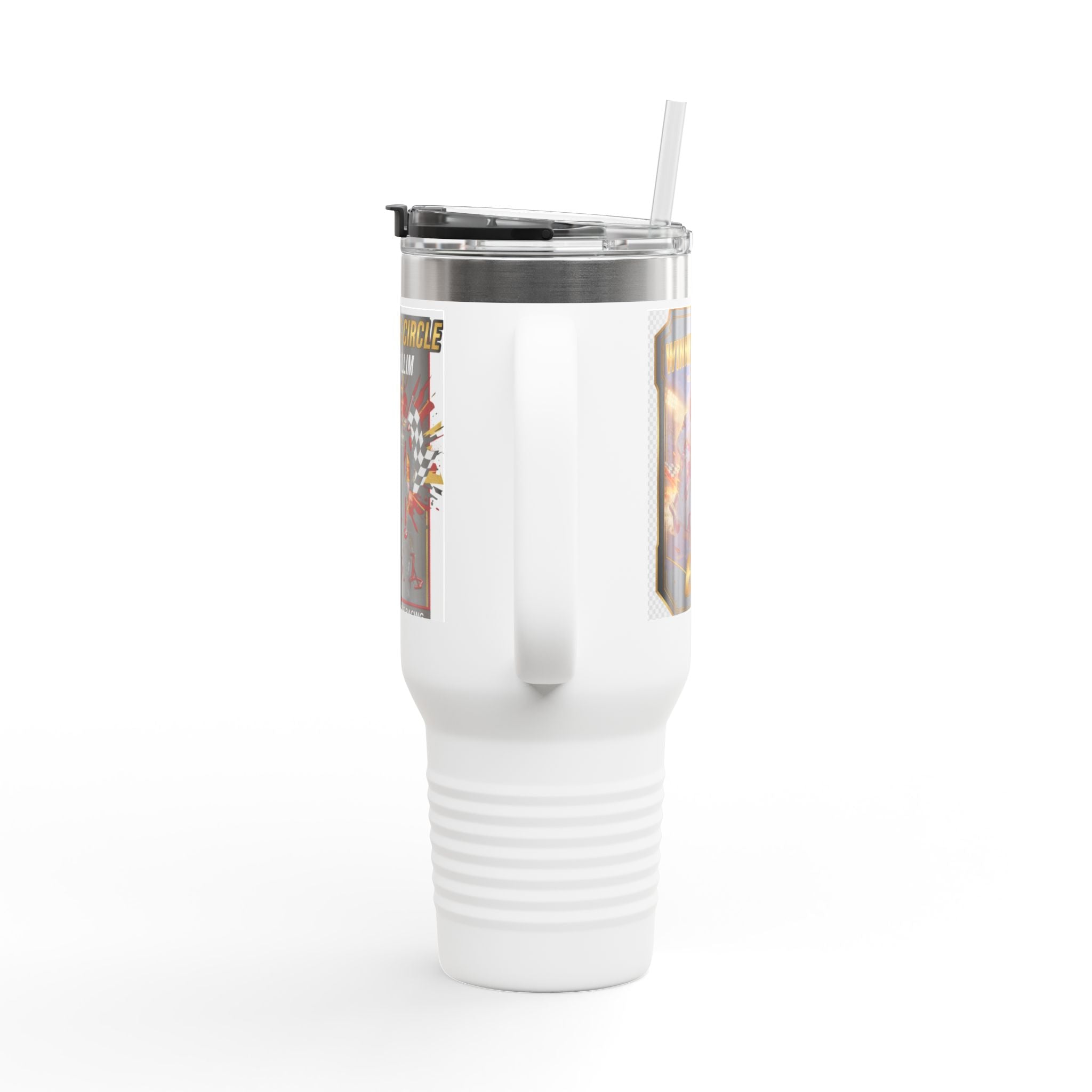 40oz Insulated Travel Mug — Champion’s Circle Motorcycle Racing Design (Hayden Gillin)