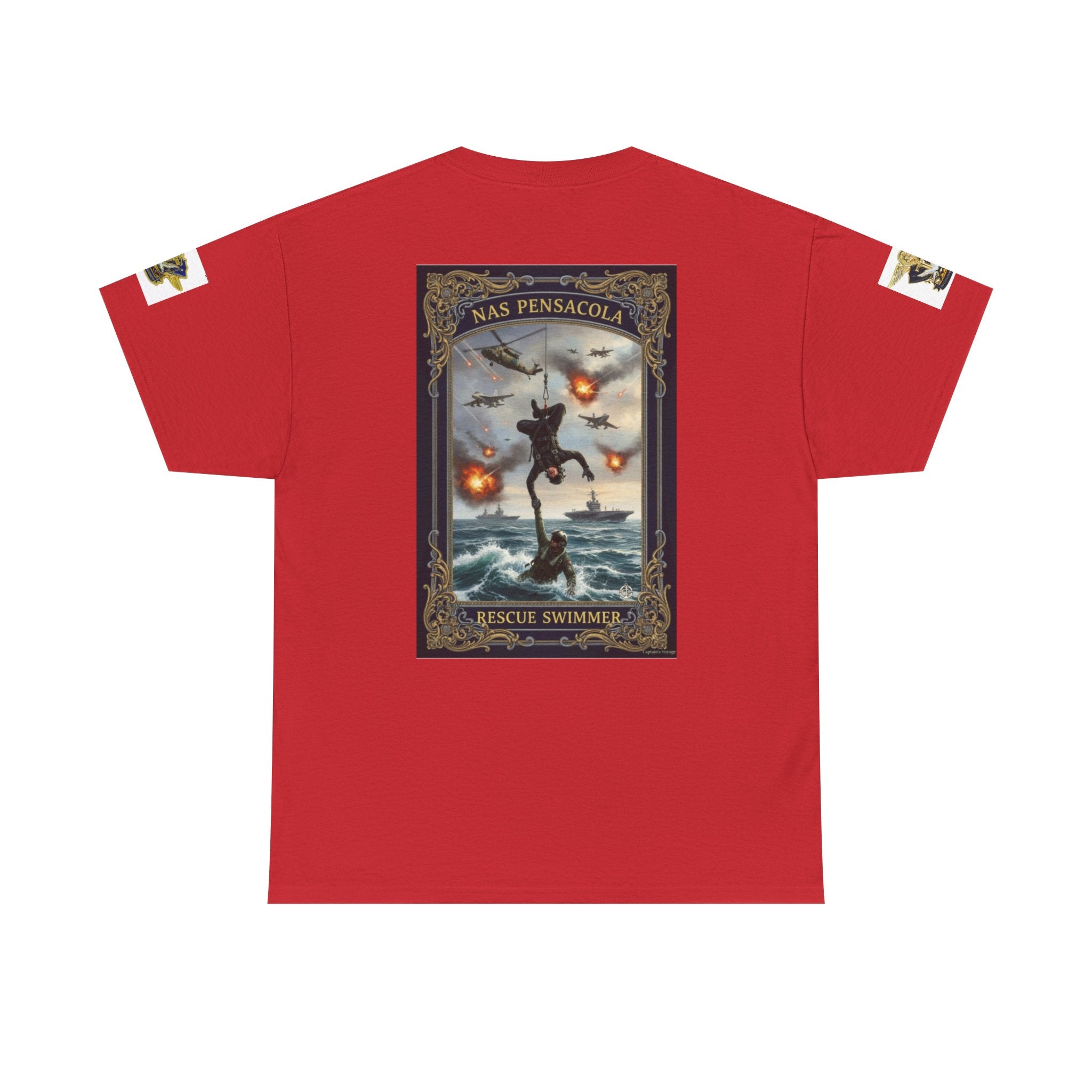 Navy Riders Club Graphic Tee — Vintage Naval Rescue Poster Shirt