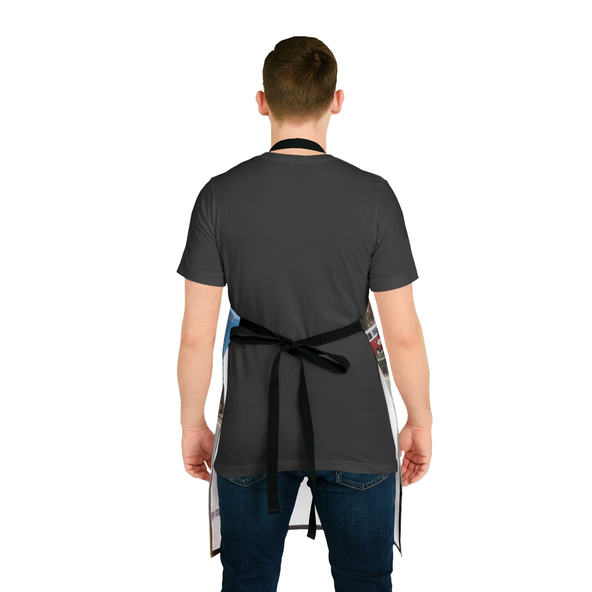 Custom Motorcycle Photo Apron — Personalized Biker Cook Apron with Scenic Ride Print
