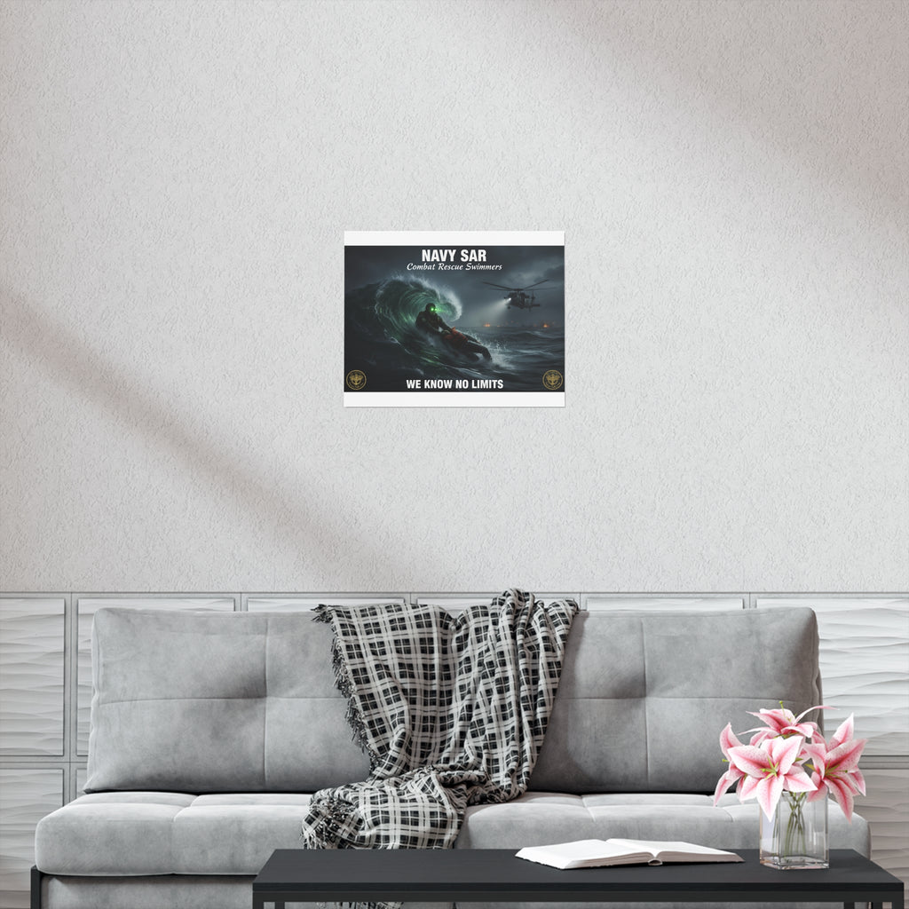 Navy SAR Combat Rescue Swimmers Poster — We Know No Limits
