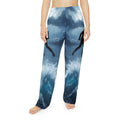 Ocean Rescue Women's Pajama Pants — Stormy Waves & Lifeguard Silhouette All-Over Print