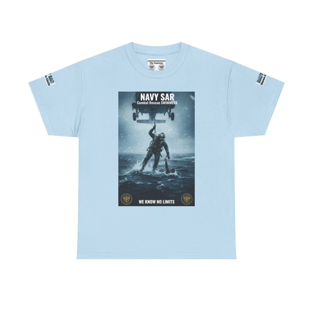 Navy SAR Combat Rescue Swimmers T‑Shirt — "We Know No Limits"