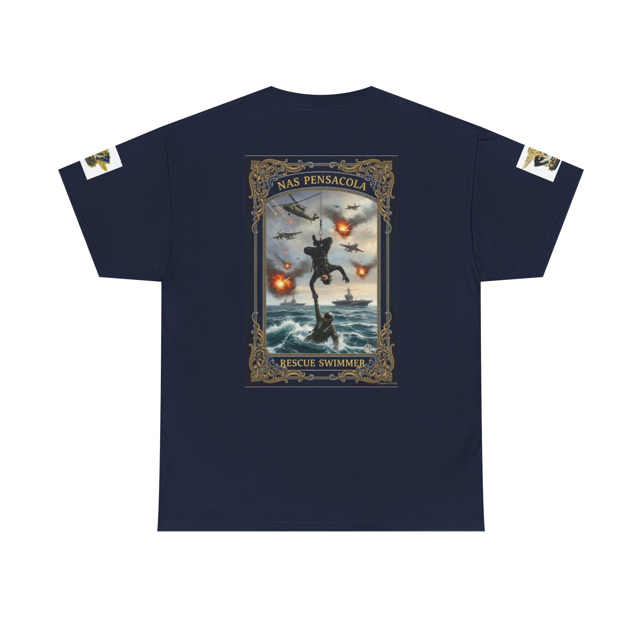 Navy Riders Club Graphic Tee — Vintage Naval Rescue Poster Shirt