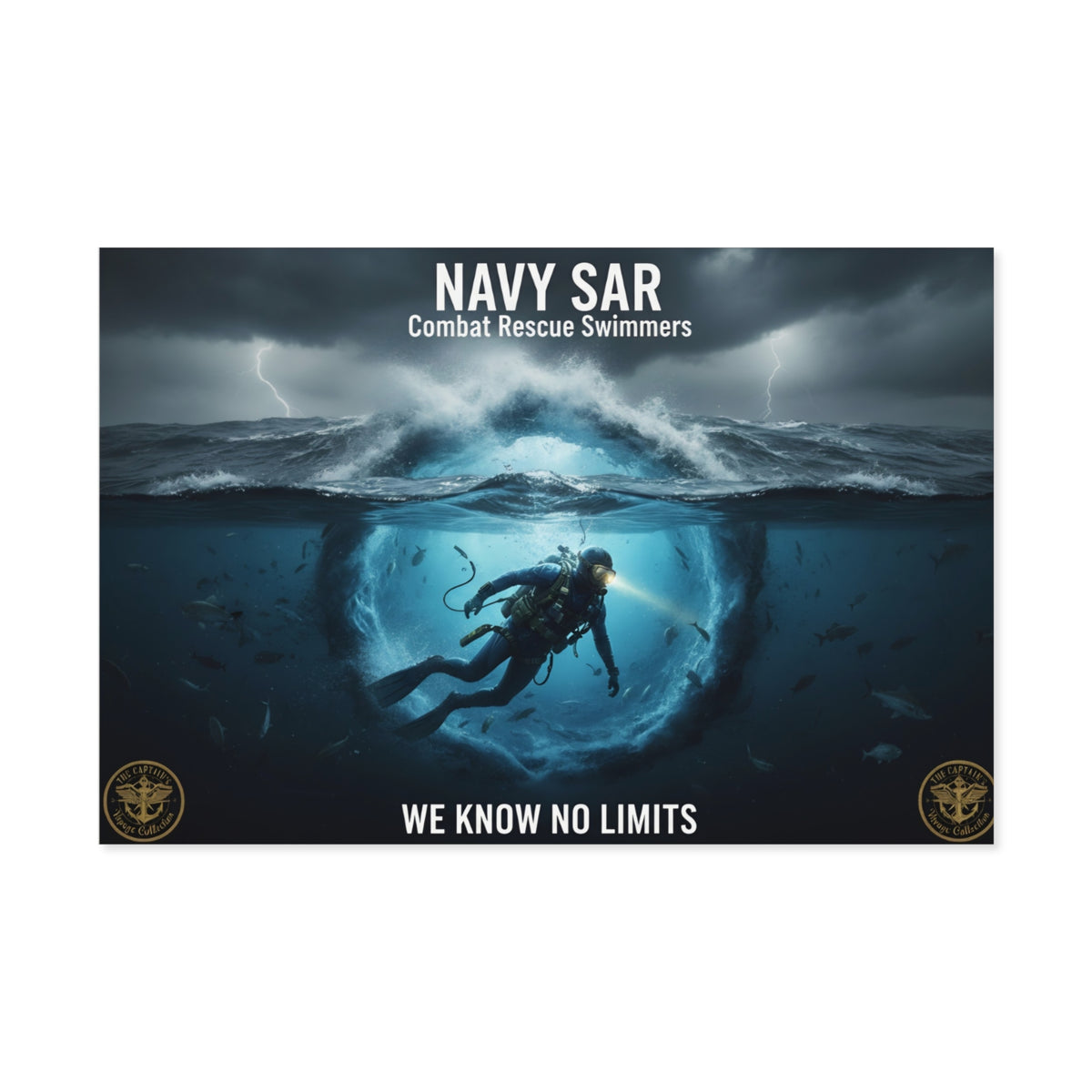 Navy SAR Combat Rescue Swimmers Poster – "We Know No Limits"