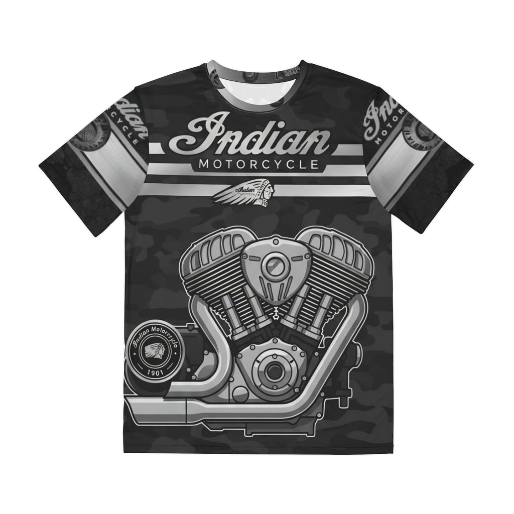 Indian Motorcycle Engine Graphic Tee — Men’s All-Over Print