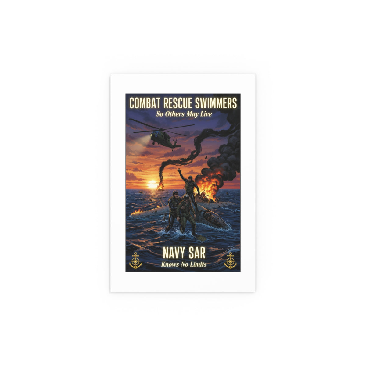 Navy SAR Combat Rescue Swimmers Silk Poster — Indoor/Outdoor Military Wall Art