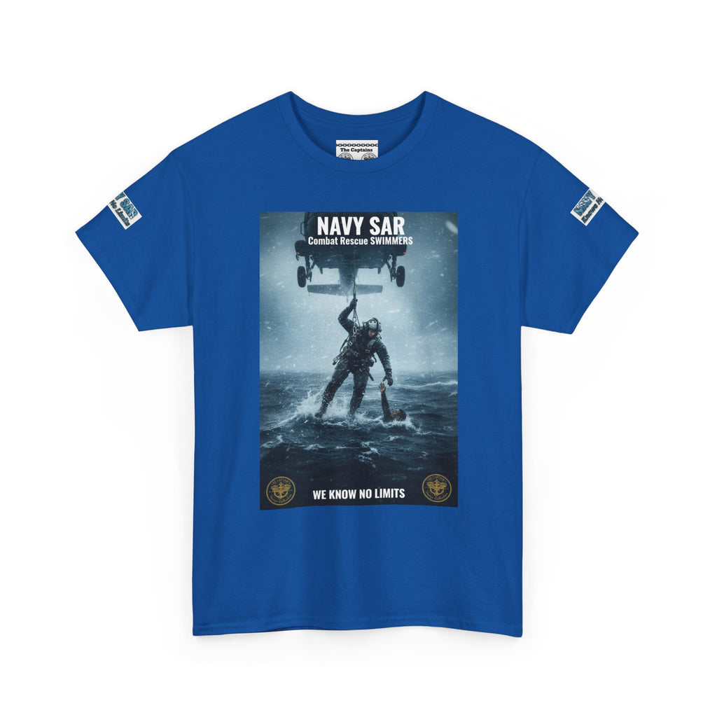 Navy SAR Combat Rescue Swimmers T‑Shirt — "We Know No Limits"