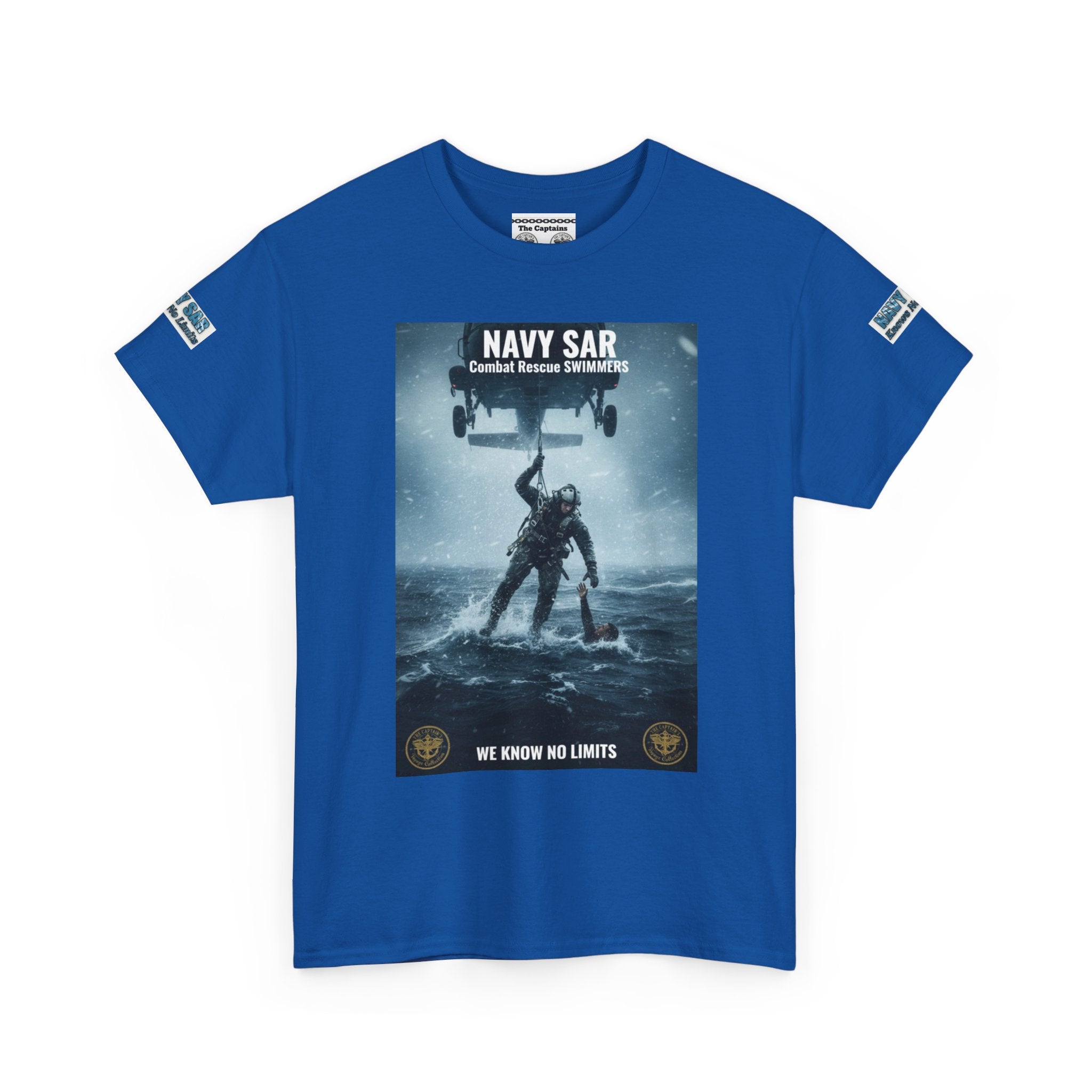 Navy SAR Combat Rescue Swimmers T‑Shirt — "We Know No Limits"