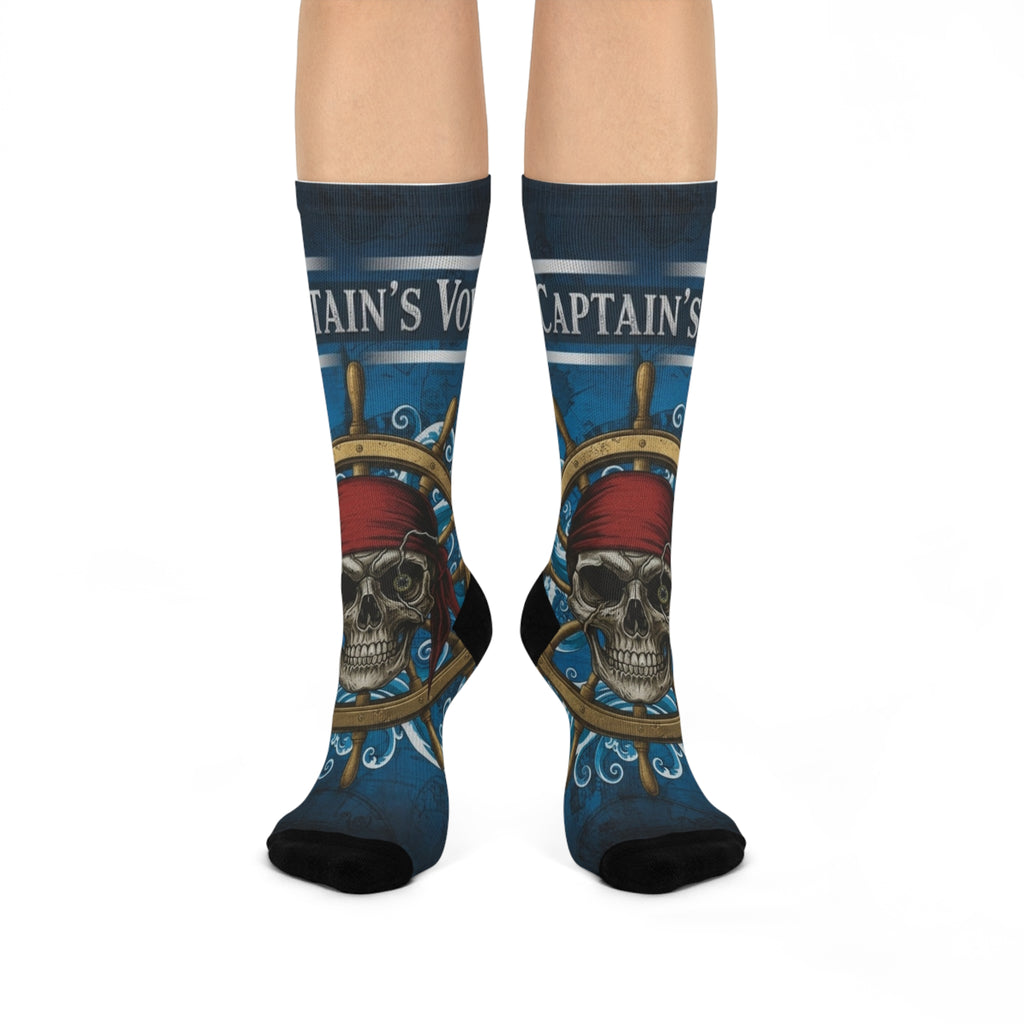 Captain’s Voyage Skull Nautical Crew Socks