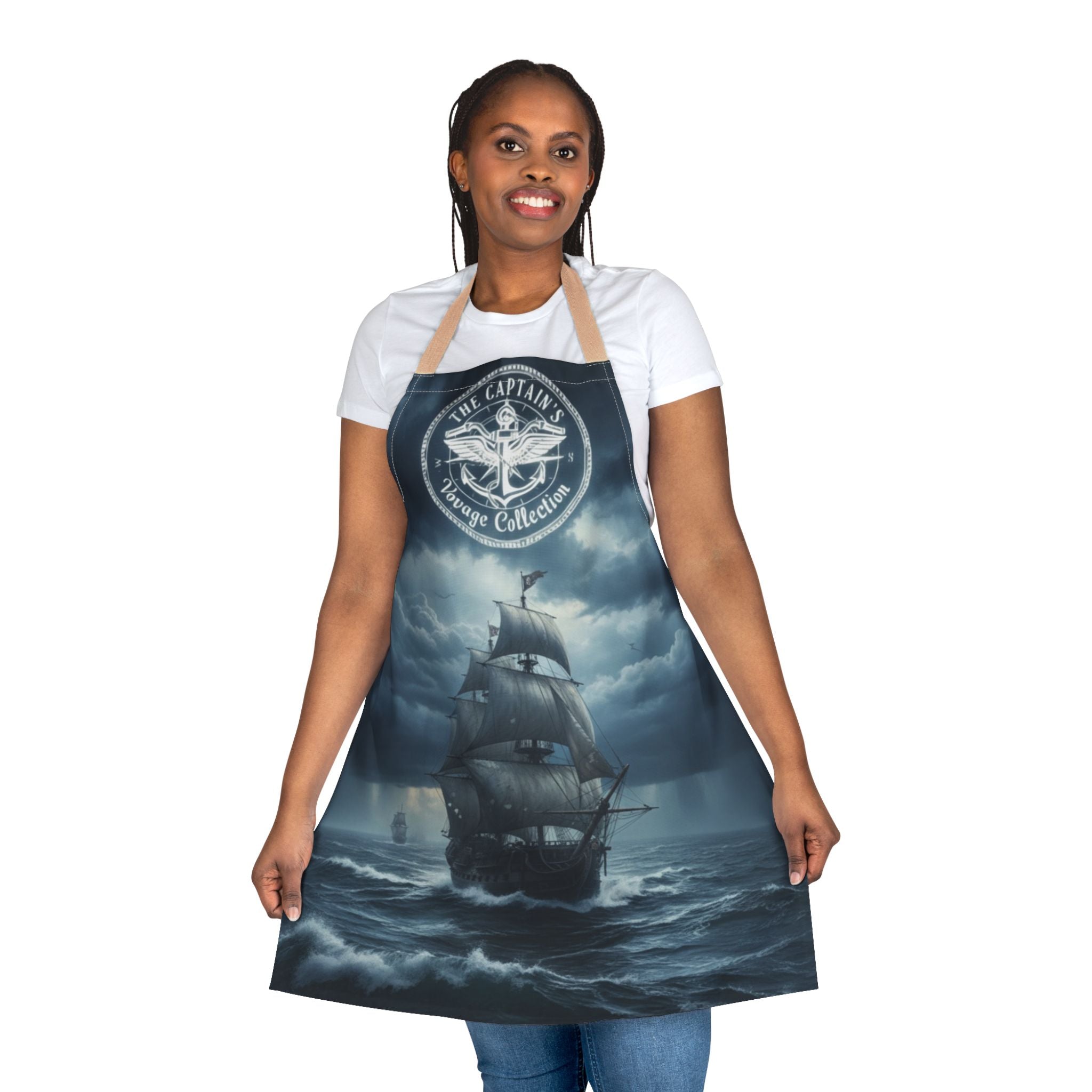 Sailing Ship Apron – Vintage 'Sea Captain' Nautical Kitchen Apron