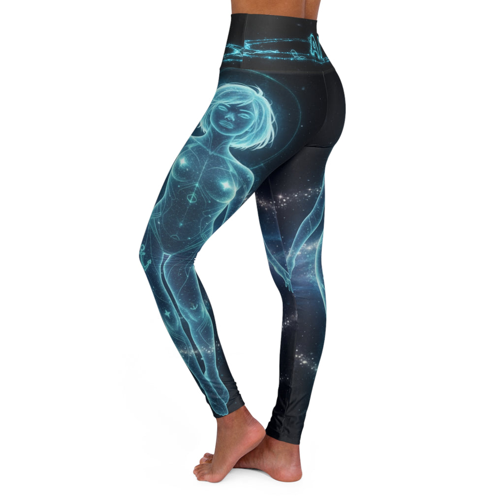 AI Neon Mermaid High-Waist Yoga Leggings