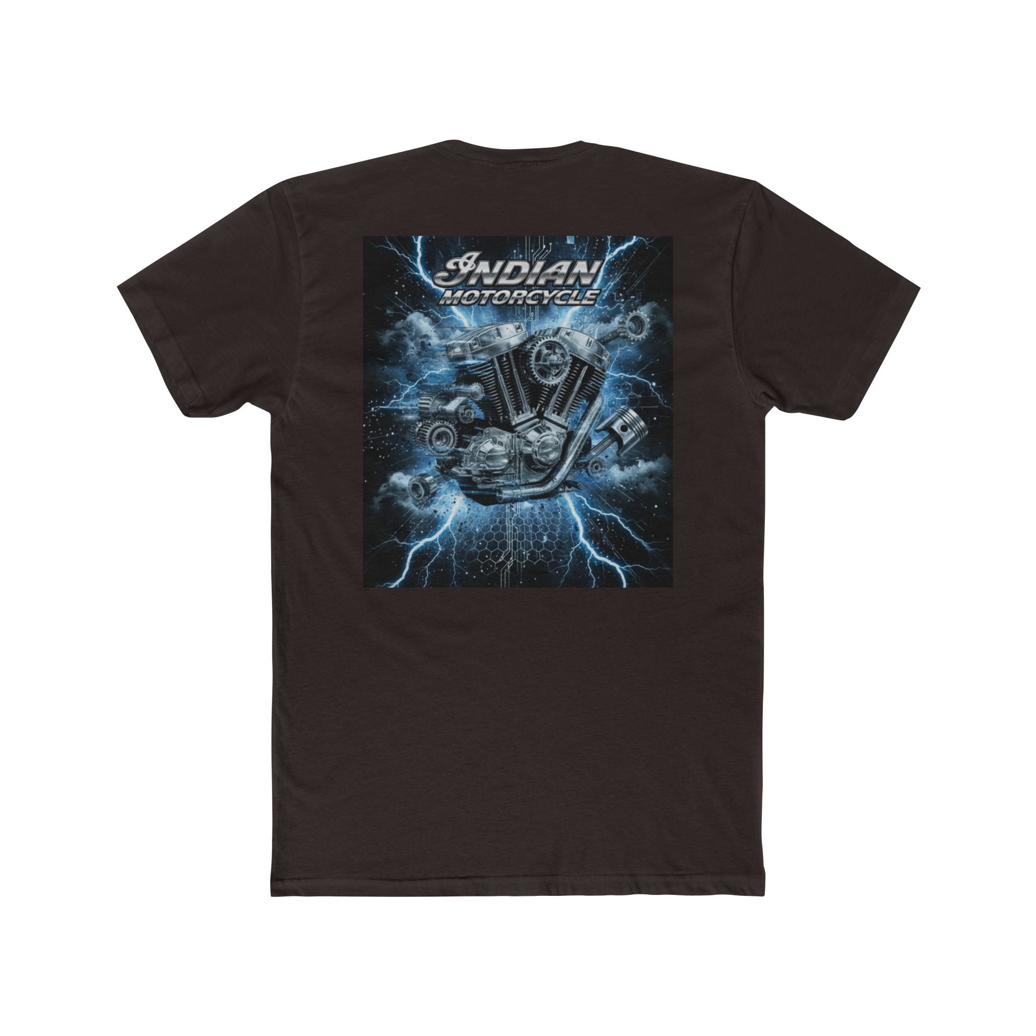 Indian Motorcycle Lightning Engine Tee — Vintage Biker Graphic T-Shirt