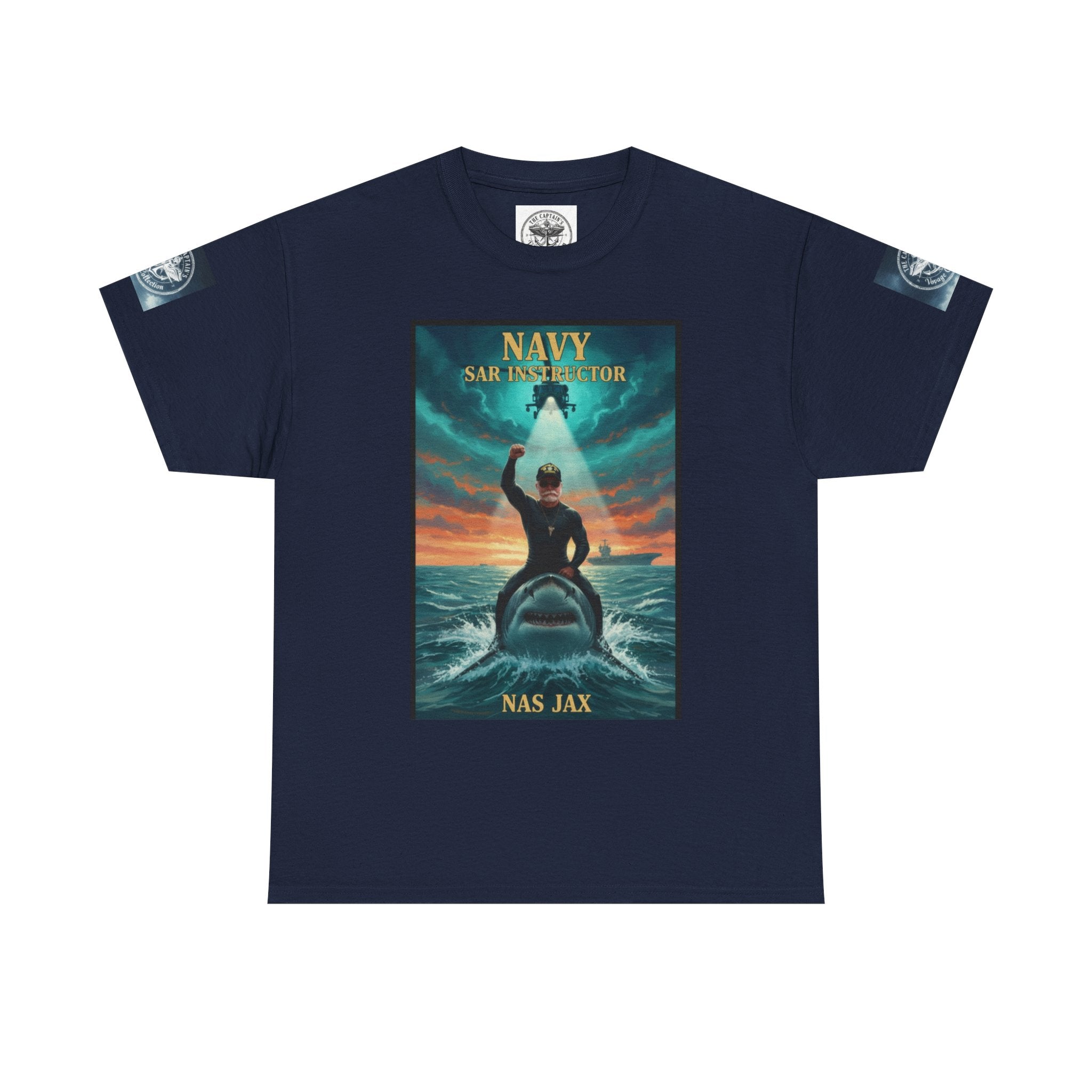 Navy Search & Rescue Graphic Tee — SAR Helicopter Rescue Scene