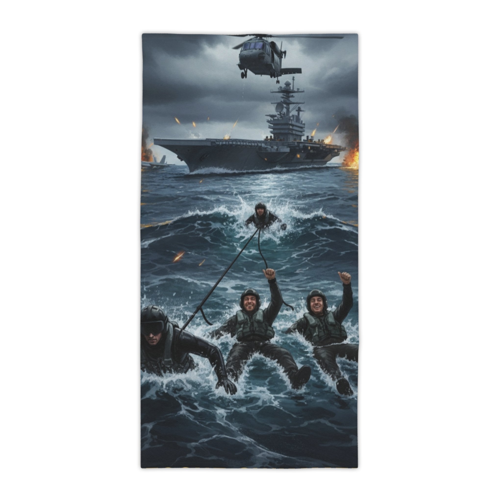 Rescue Swimmer Beach Towel — NAS Pensacola Vintage Sunset Design