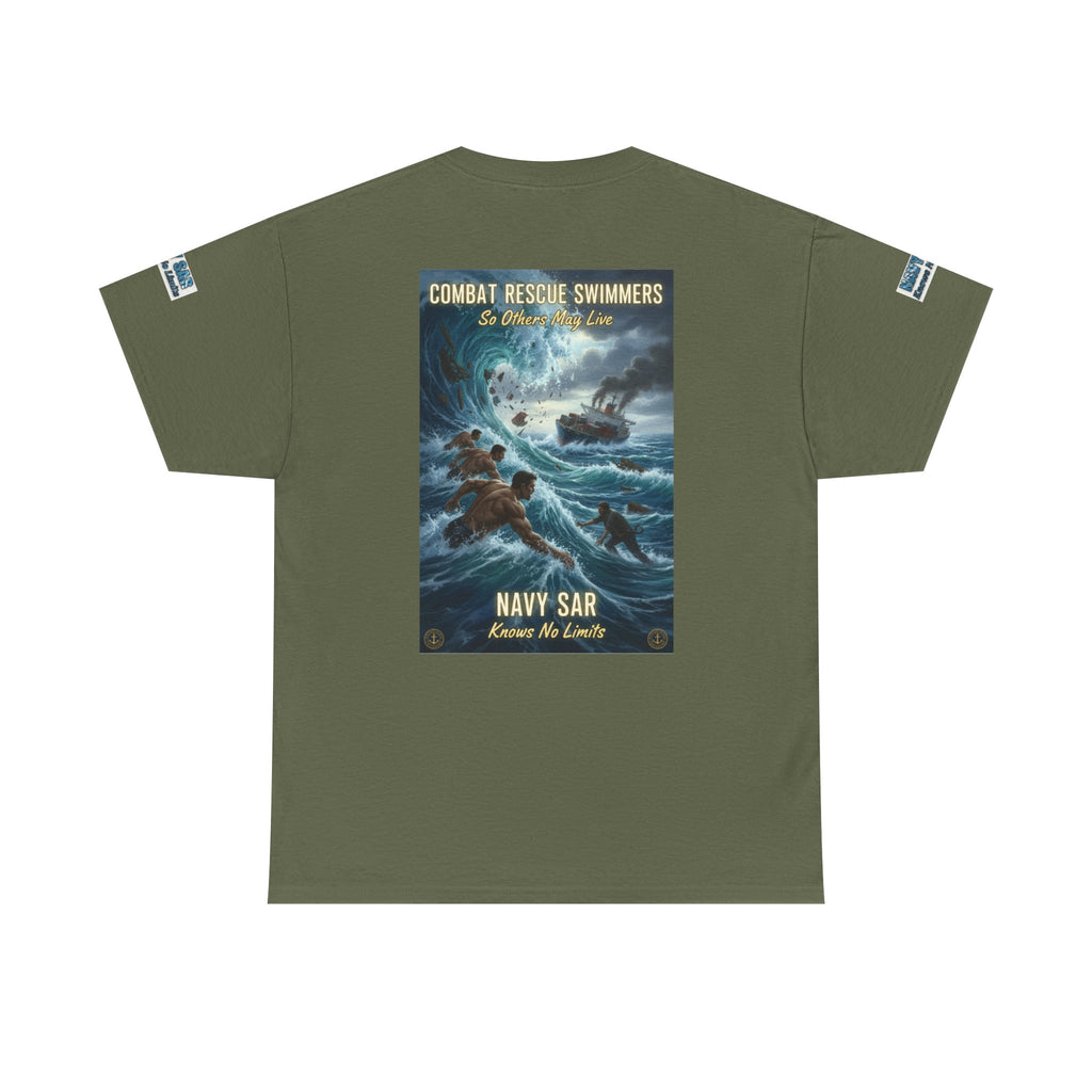 Navy SAR Combat Rescue Swimmers T‑Shirt — "We Know No Limits"