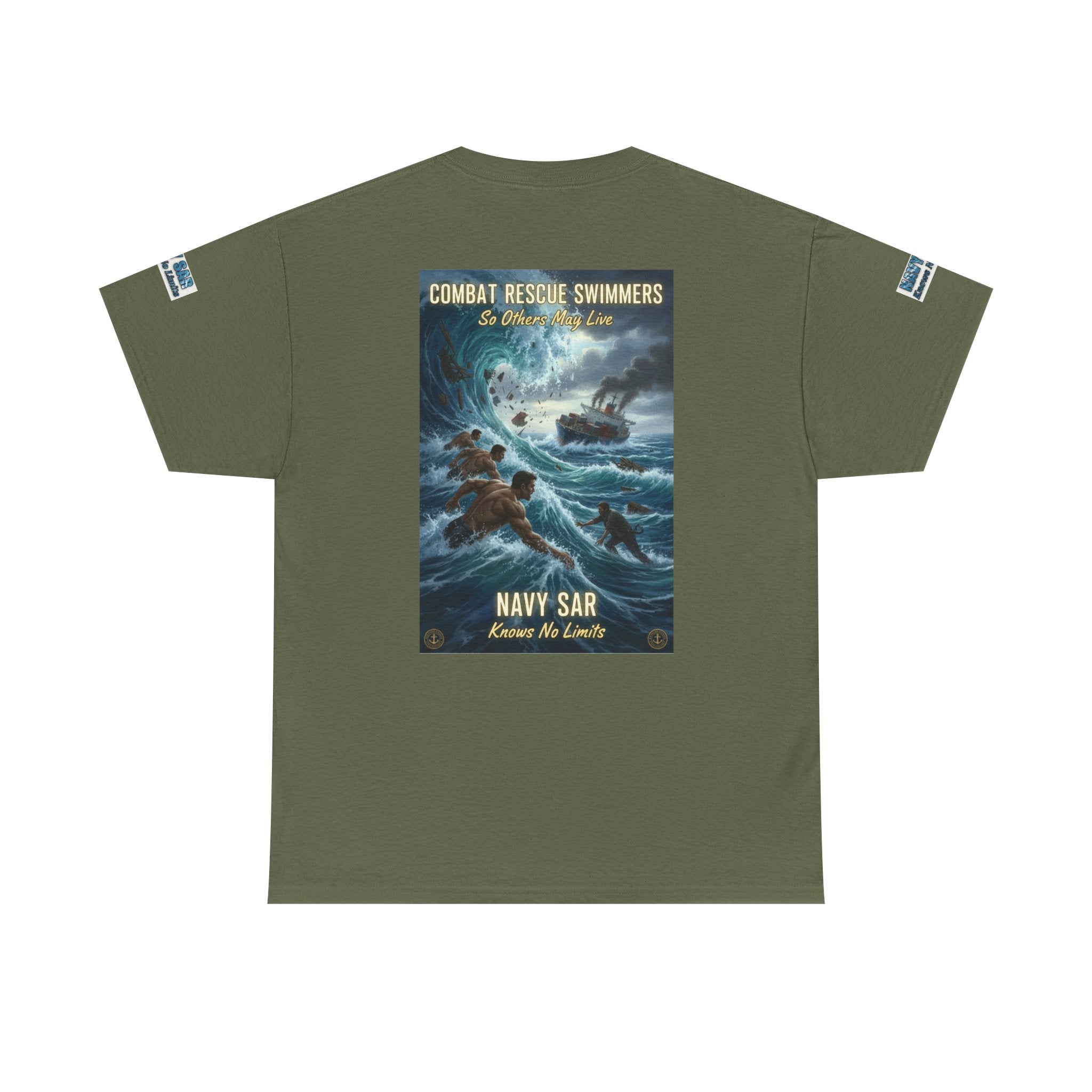 Navy SAR Combat Rescue Swimmers T‑Shirt — "We Know No Limits"
