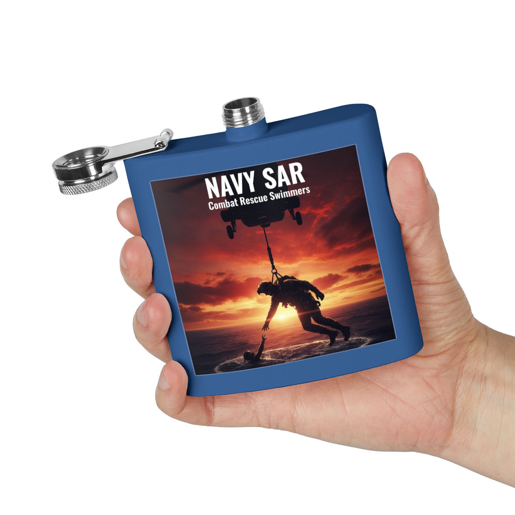Navy SAR Combat Rescue Swimmers 6oz Stainless Steel Flask