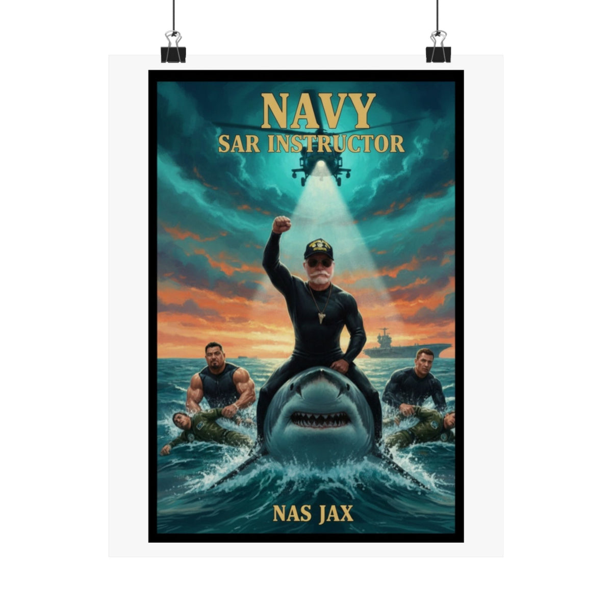 Navy SAR Instructor Matte Poster — Military Rescue Tribute Wall Art