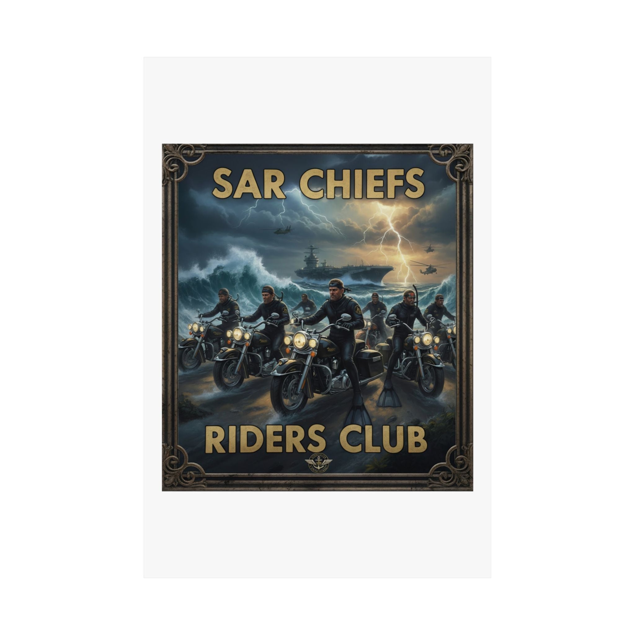SAR Chiefs Riders Club Satin Poster – Vintage Biker Art Print (300gsm)