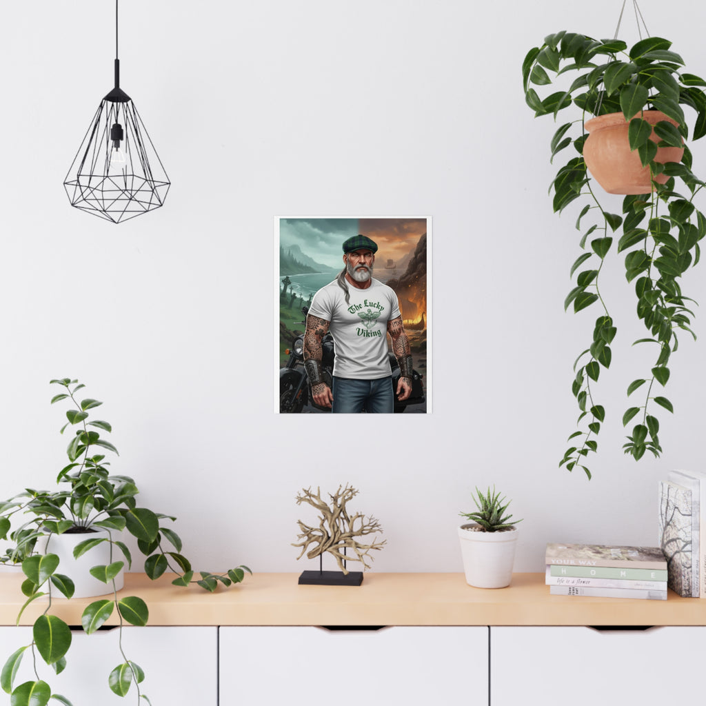 Matte Poster - "The Lucky Viking" Tattooed Norse Warrior Wall Art