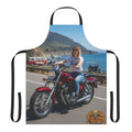 Custom Motorcycle Photo Apron — Personalized Biker Cook Apron with Scenic Ride Print
