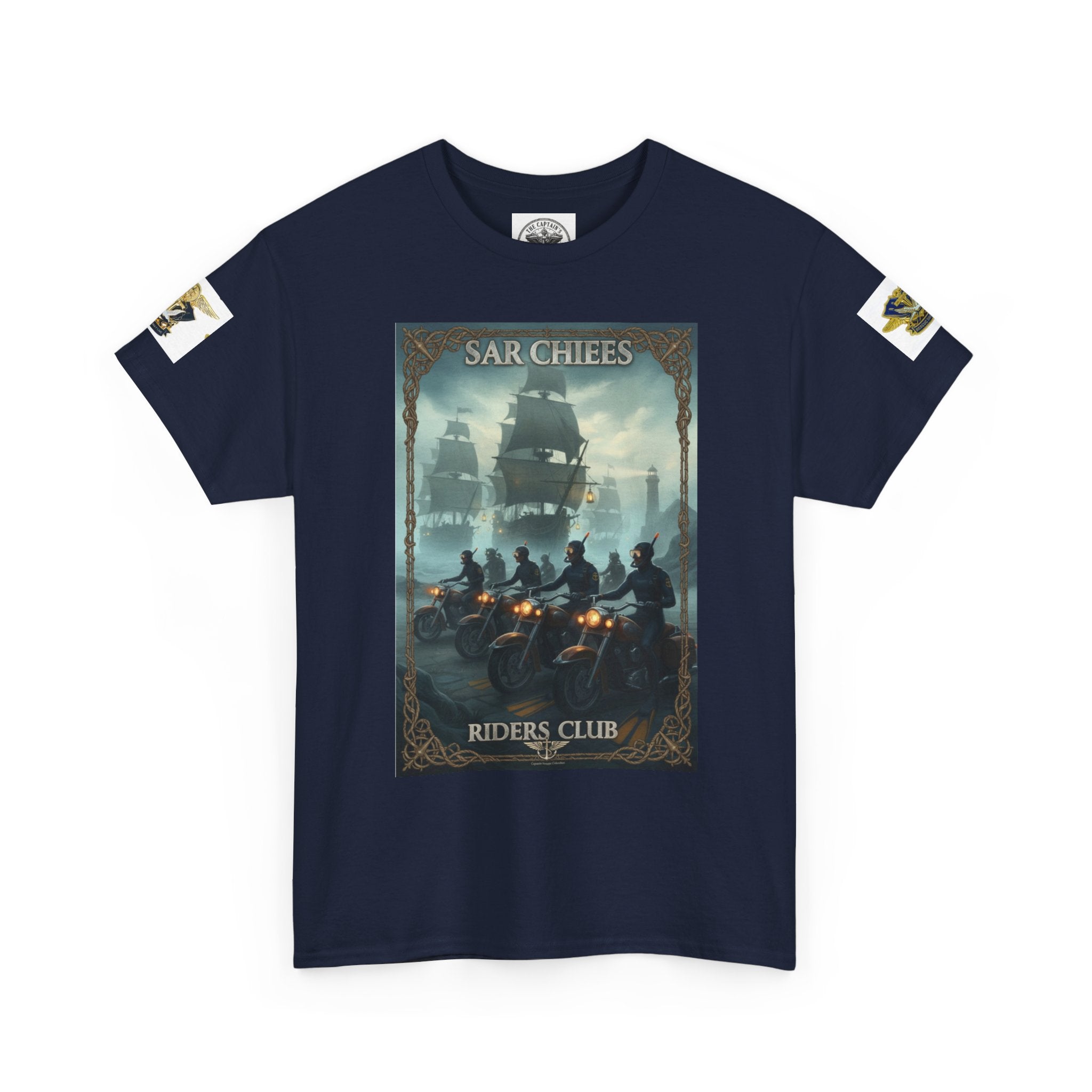 Navy Riders Club Graphic Tee — Vintage Naval Rescue Poster Shirt