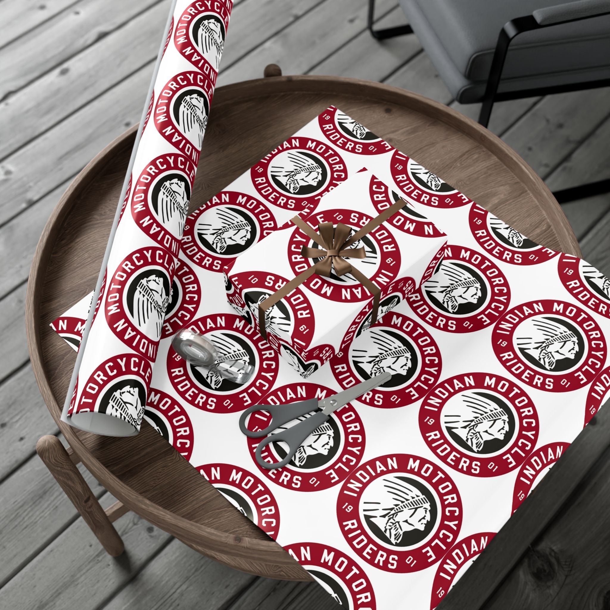 Gift Wrap Paper — Vintage Motorcycle Riders Logo Wrapping Paper