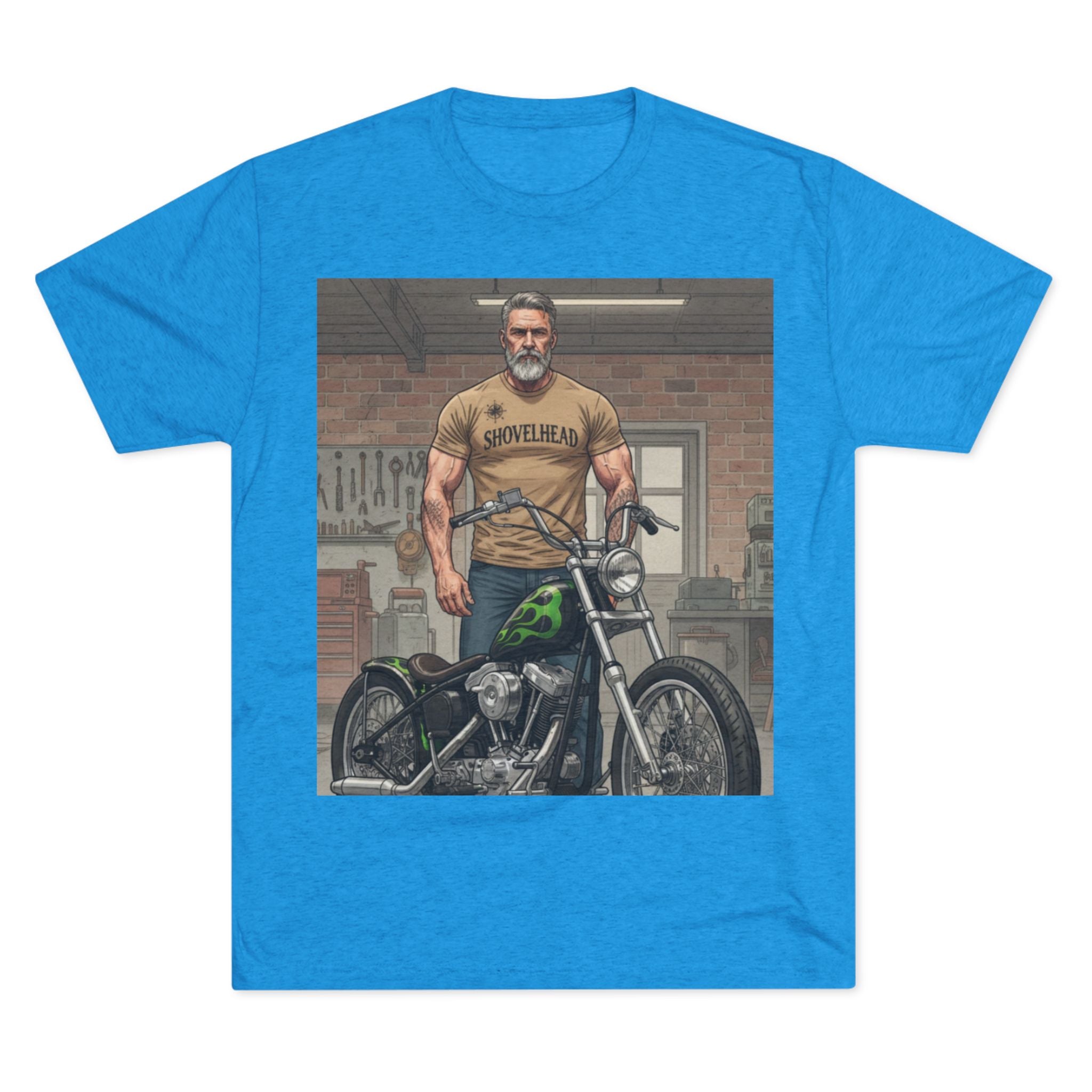 Vintage Biker Garage Tee — 'Somewhere' Motorcycle Illustration T-Shirt