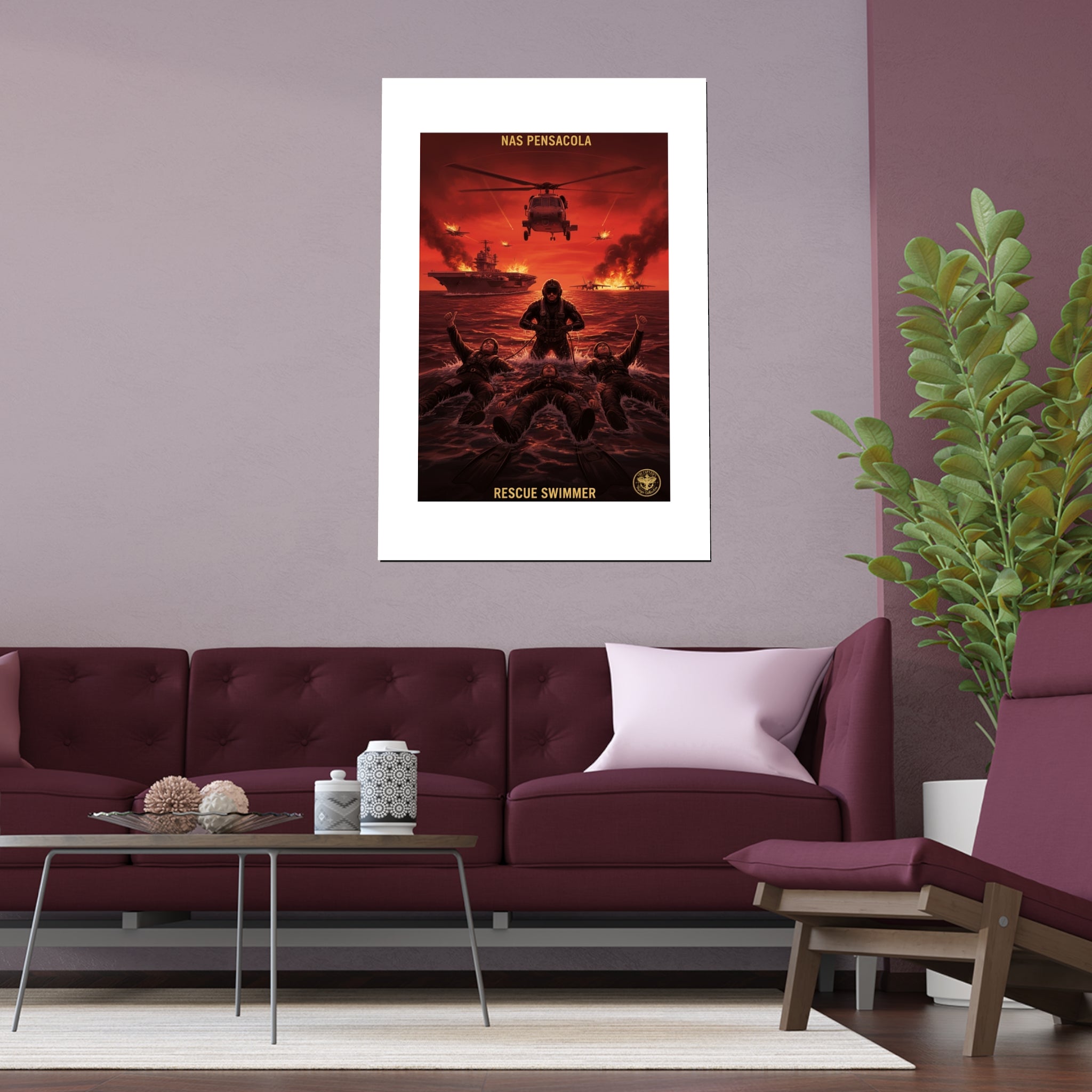 Rescue Swimmer Silk Poster — NAS Pensacola Military Print