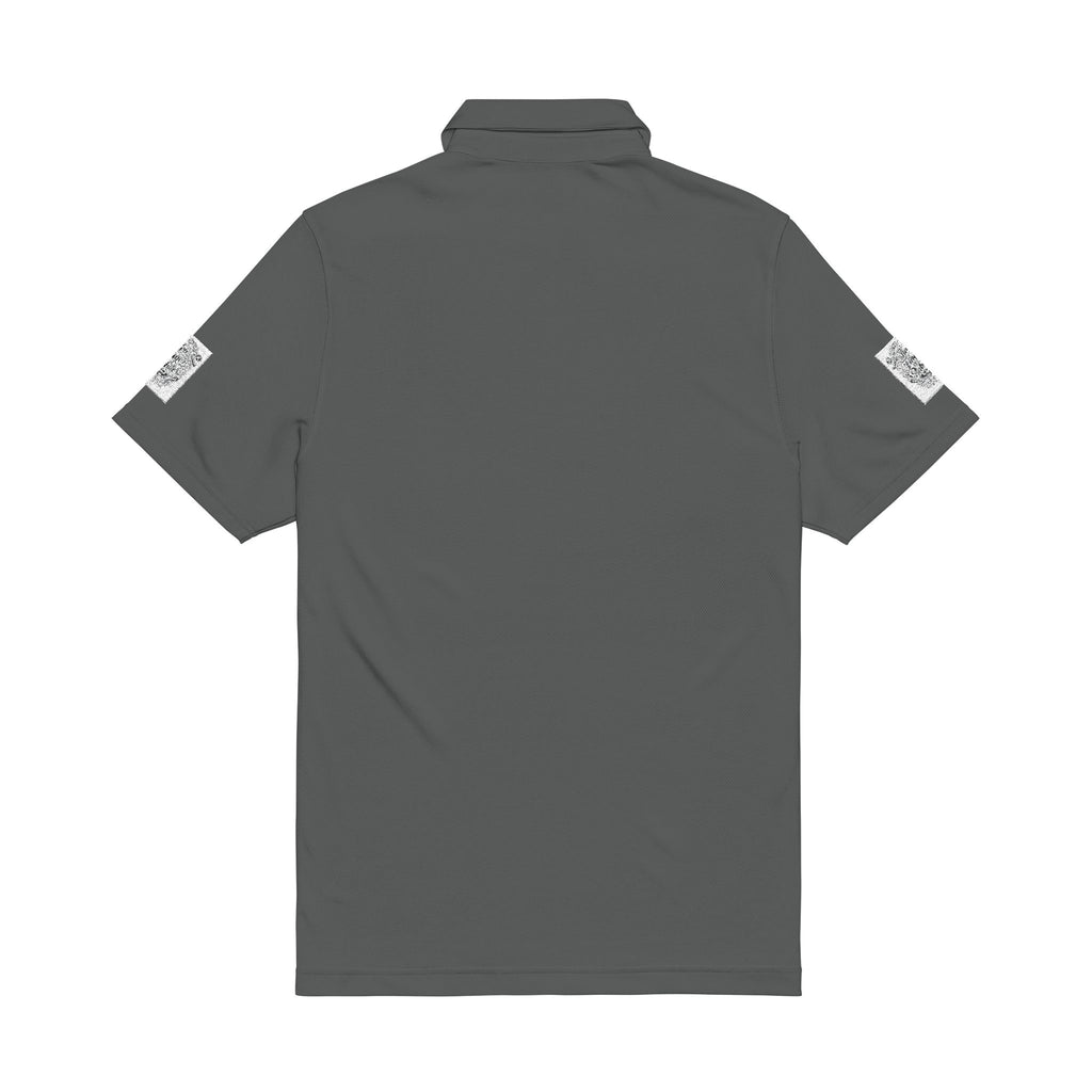 Men's White Embroidered Polo Shirt — Nautical Compass Chest & Sleeve Logo
