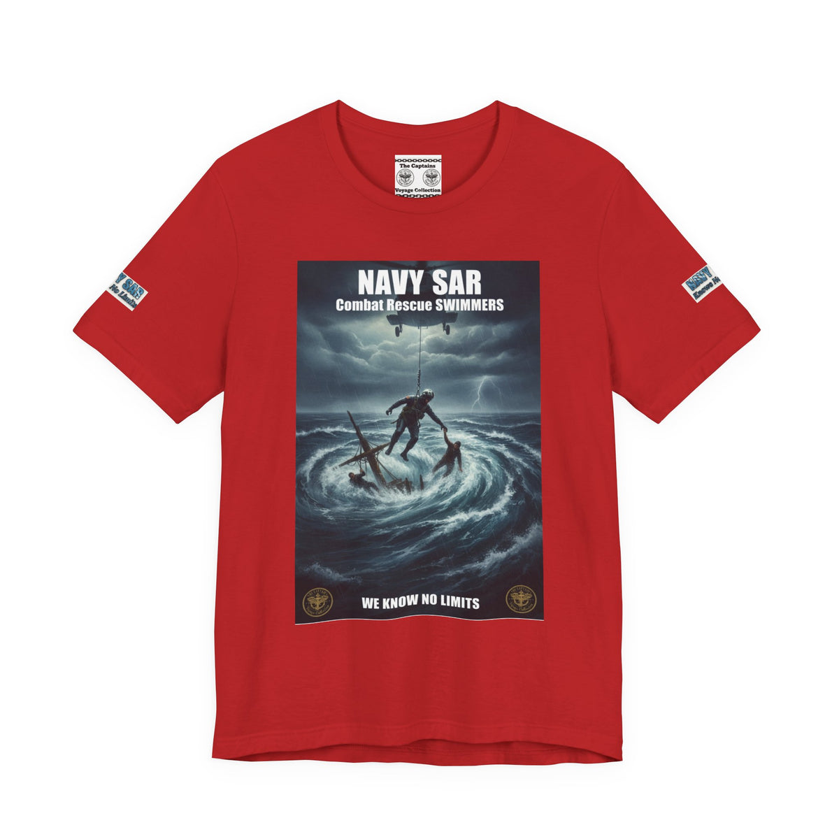 Navy SAR Combat Rescue Swimmers T-Shirt — "We Know No Limits"