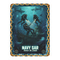 Sherpa Blanket — Vintage Deep Sea Divers Shipwreck Art Throw