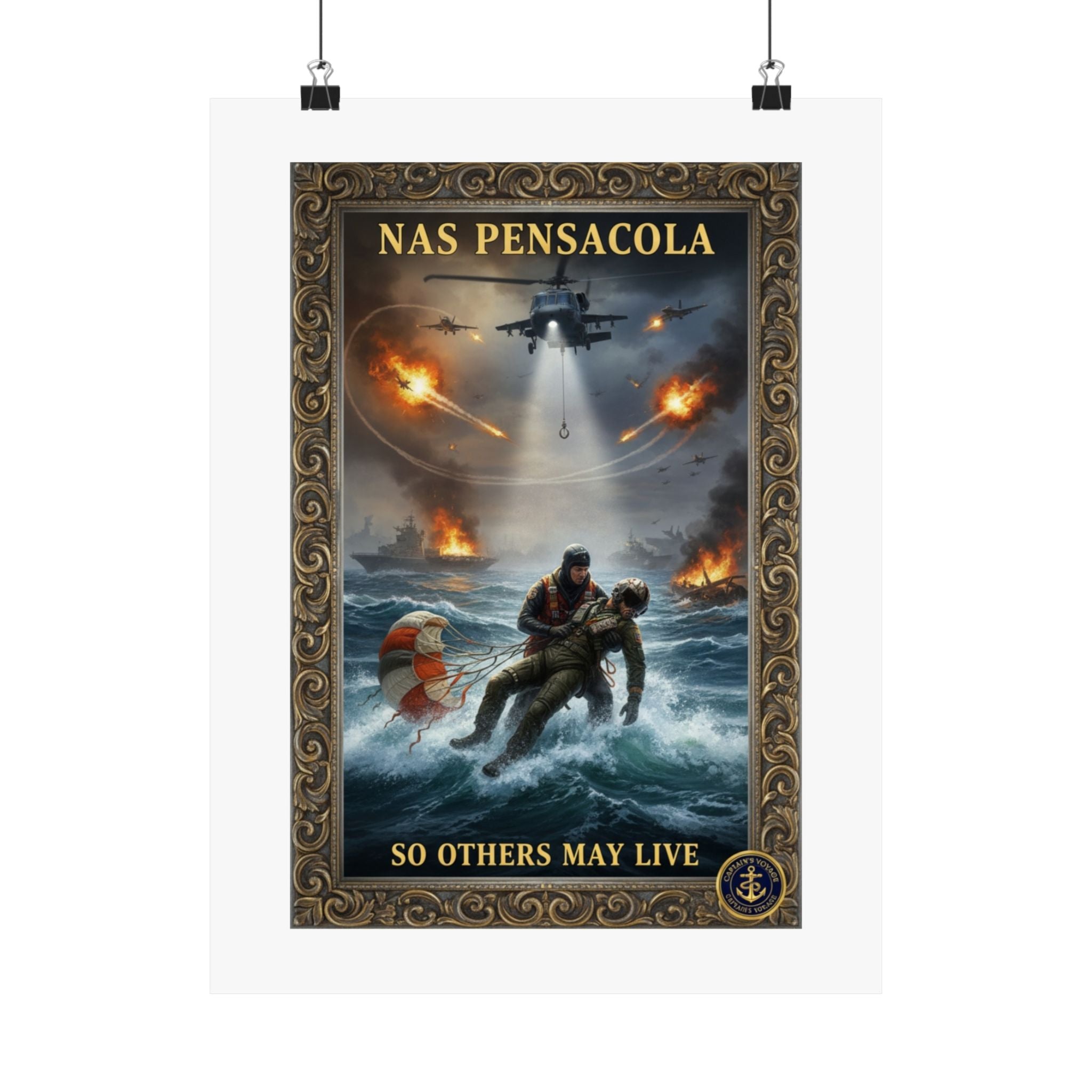 NAS Pensacola Rescue Poster — "So Others May Live" Matte Vertical Poster