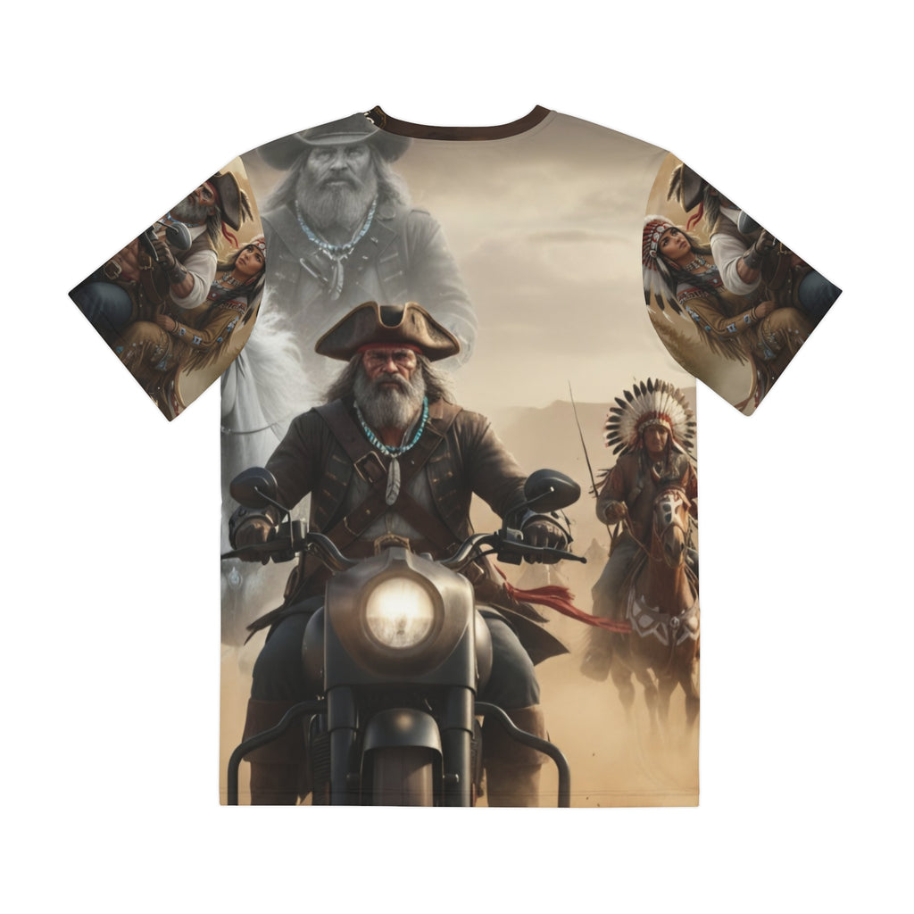 Pirate Biker All-Over Print Tee — "The Captain's Voyage" Graphic Shirt