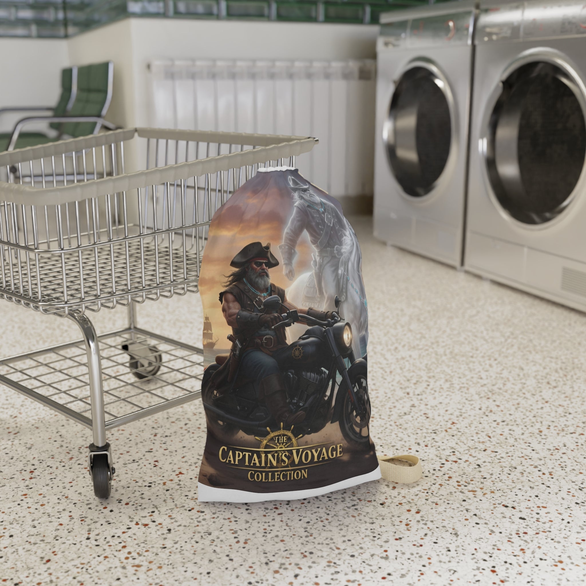Captain's Voyage Motorcycle Ghost Rider Laundry Bag