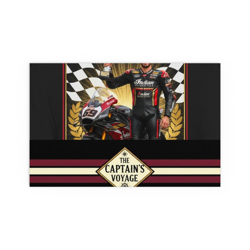 Racing Champion Silk Poster — “Winner’s Circle 69” Motorcycle Wall Art (Indoor/Outdoor)